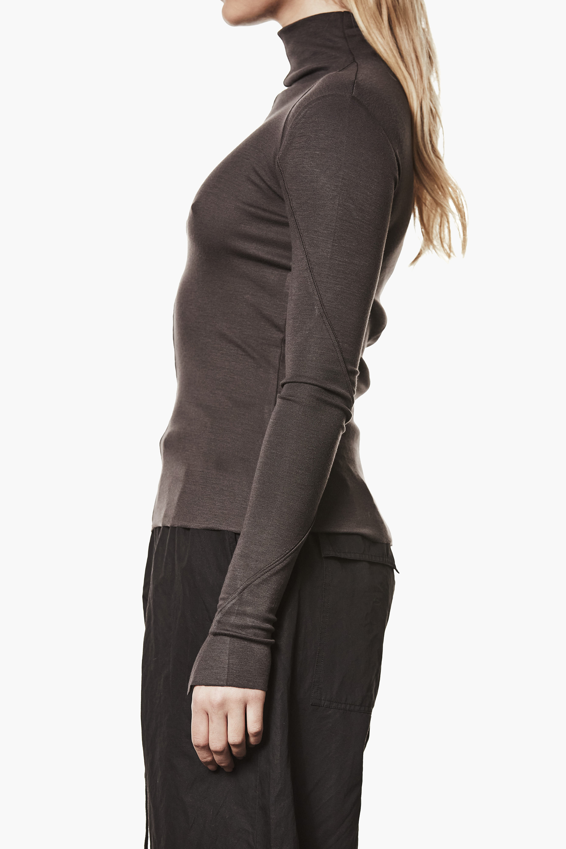 THOM KROM Slim Fit Viscose Stretch Roll Neck Long-Sleeve T-Shirt Langarm, Ärmel, Erwachsener, Person, Frau