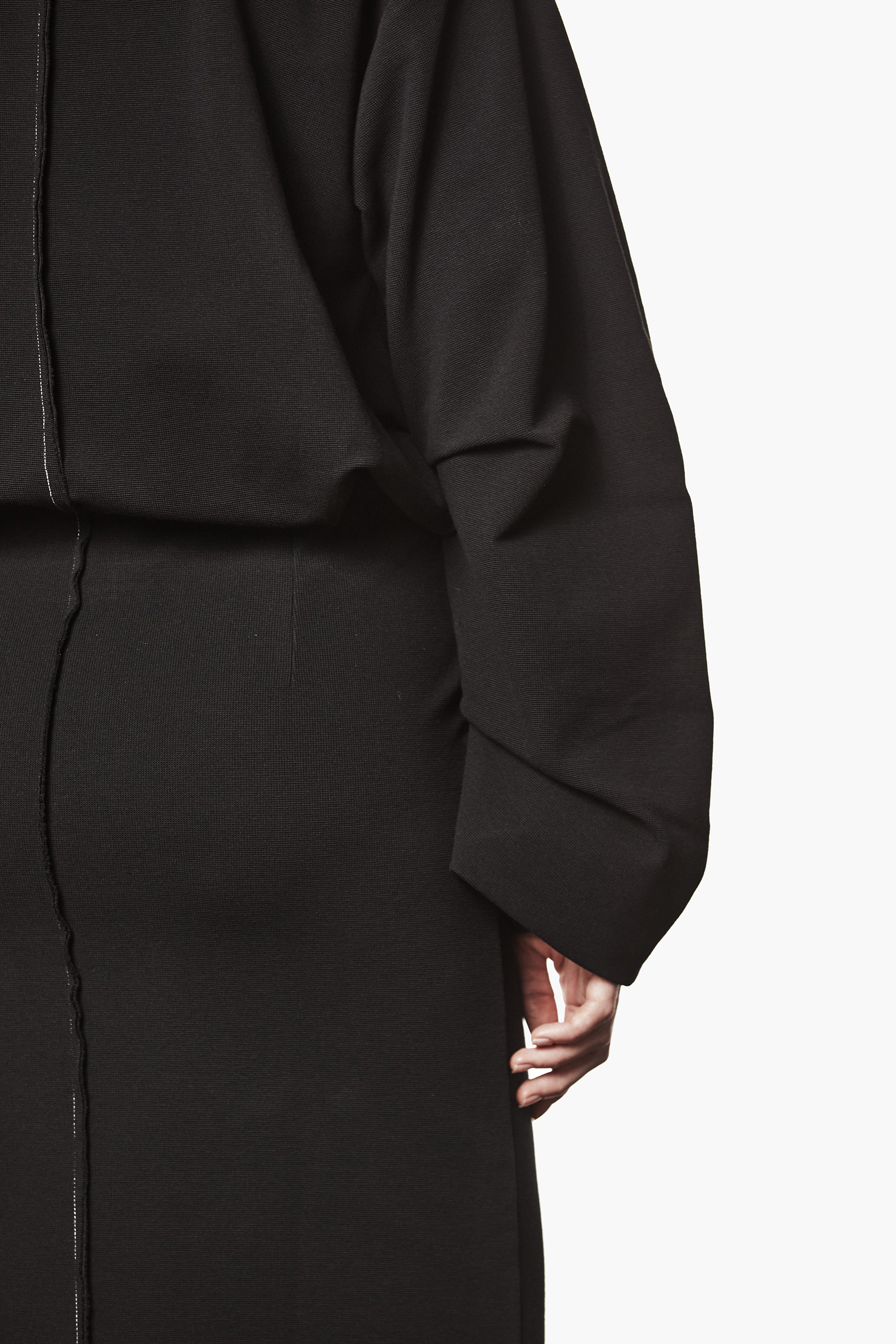 THOM KROM Oversized Structured Cotton Stretch Blend Sweat Jacket Langarm, Ärmel, Mantel, Leute, Mode