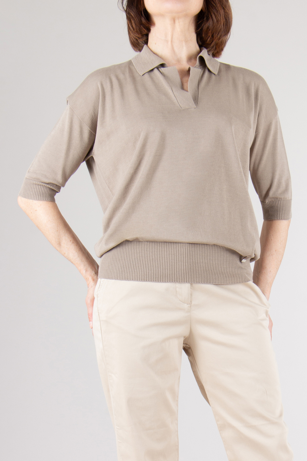 HERNO Regular Fit Cotton Lyocell Polo Shirt
