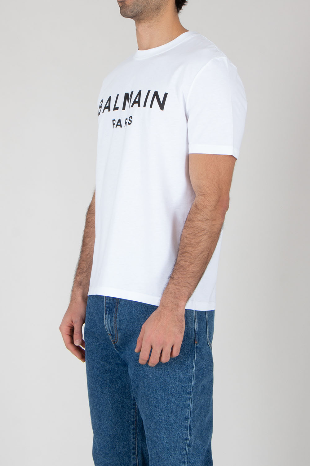 BALMAIN Regular Fit Logo Print Organic Cotton Jersey T-Shirt