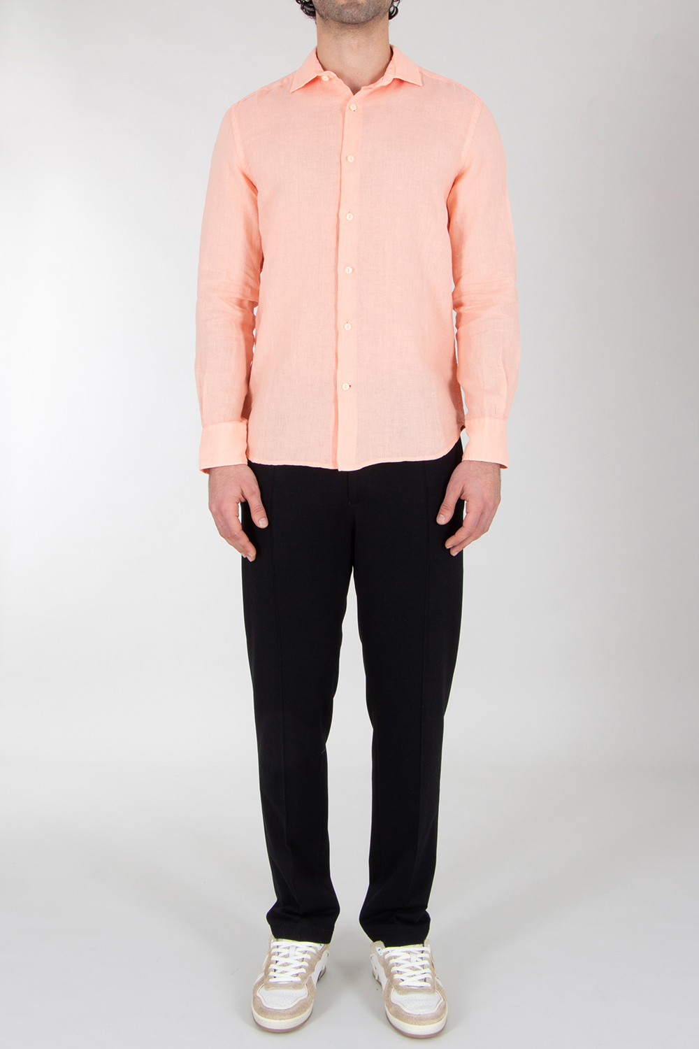 MC 2 SAINT BARTH Regular Fit Linen Shirt Pamplona