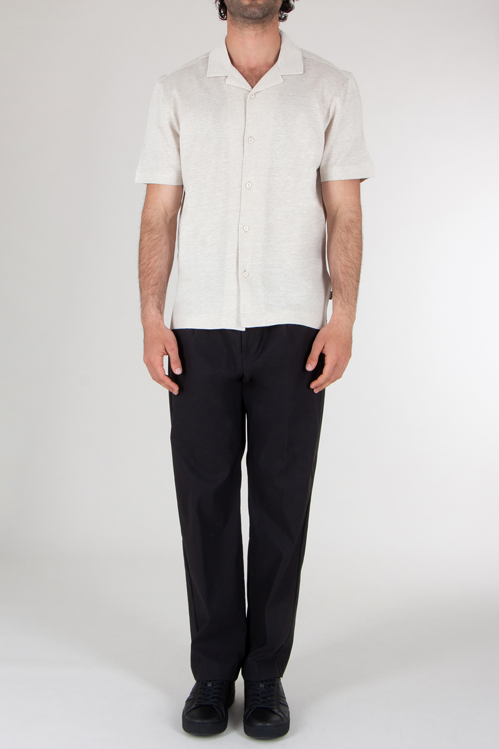 BOSS Linen Cotton Short Sleeve Shirt