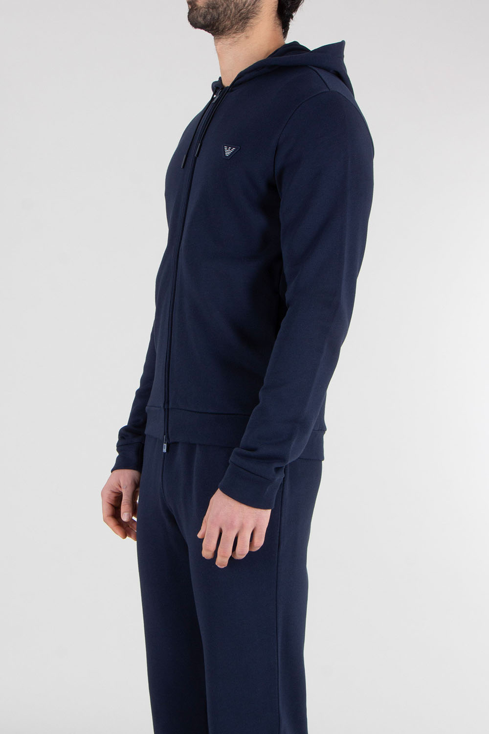EMPORIO ARMANI Regular Fit Cotton-Modal French Terry Loungewear Zip-Up Hoodie