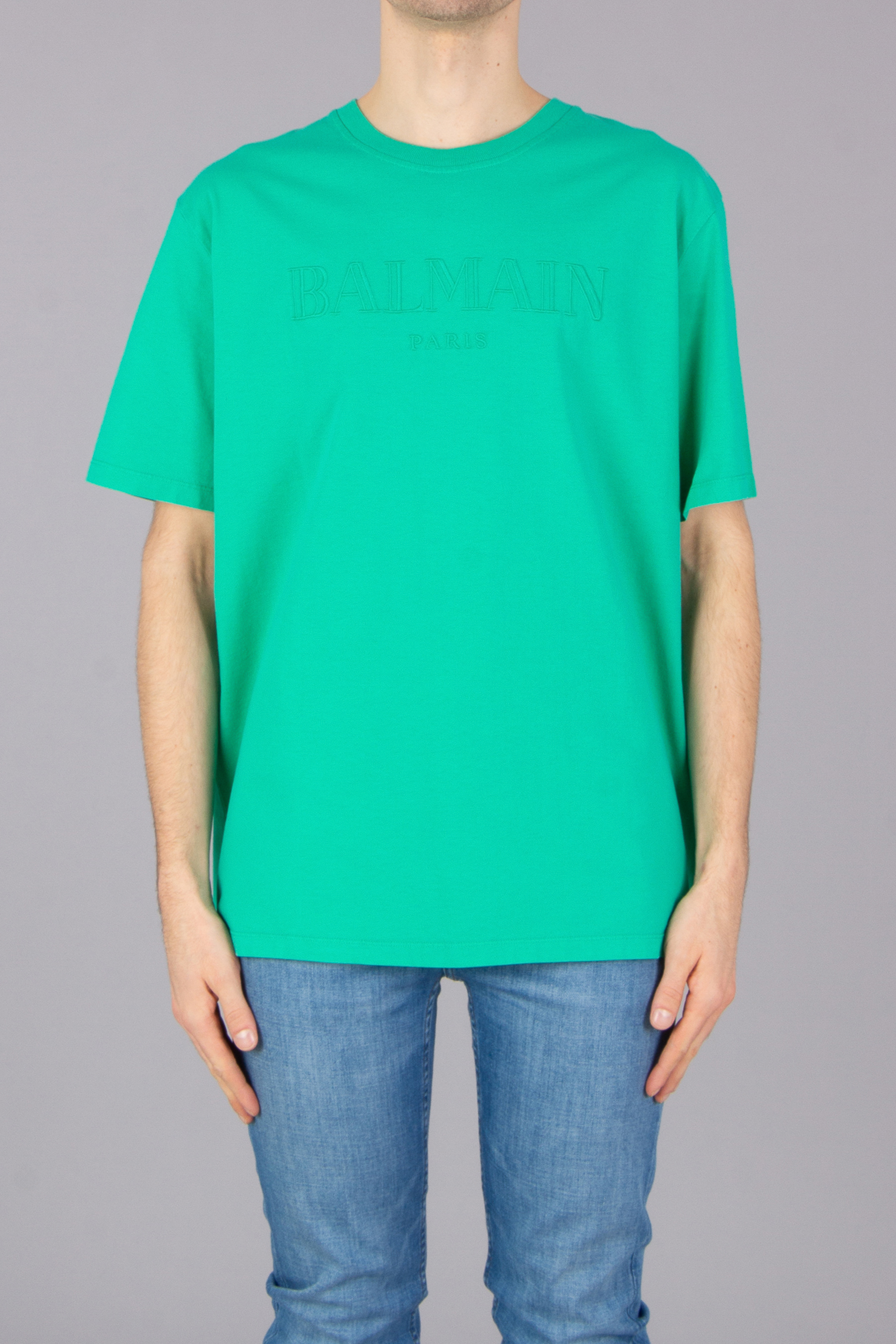 BALMAIN Loose Fit Embroidered Organic Cotton Jersey T-Shirt