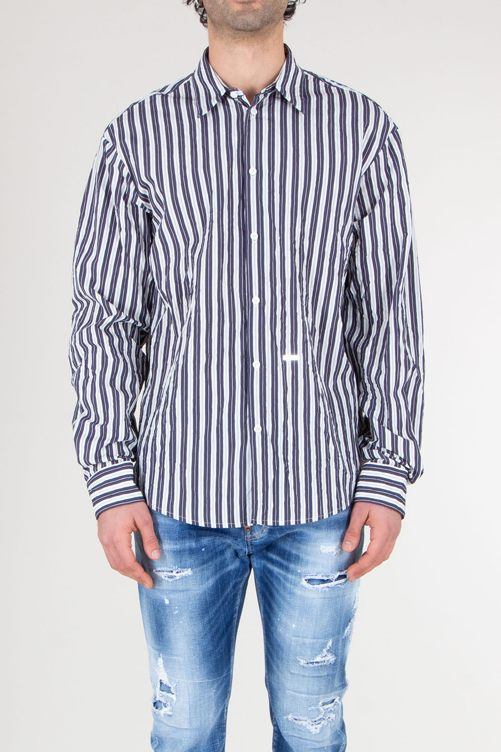 DSQUARED2 Oversized Crinkled Striped Shirt