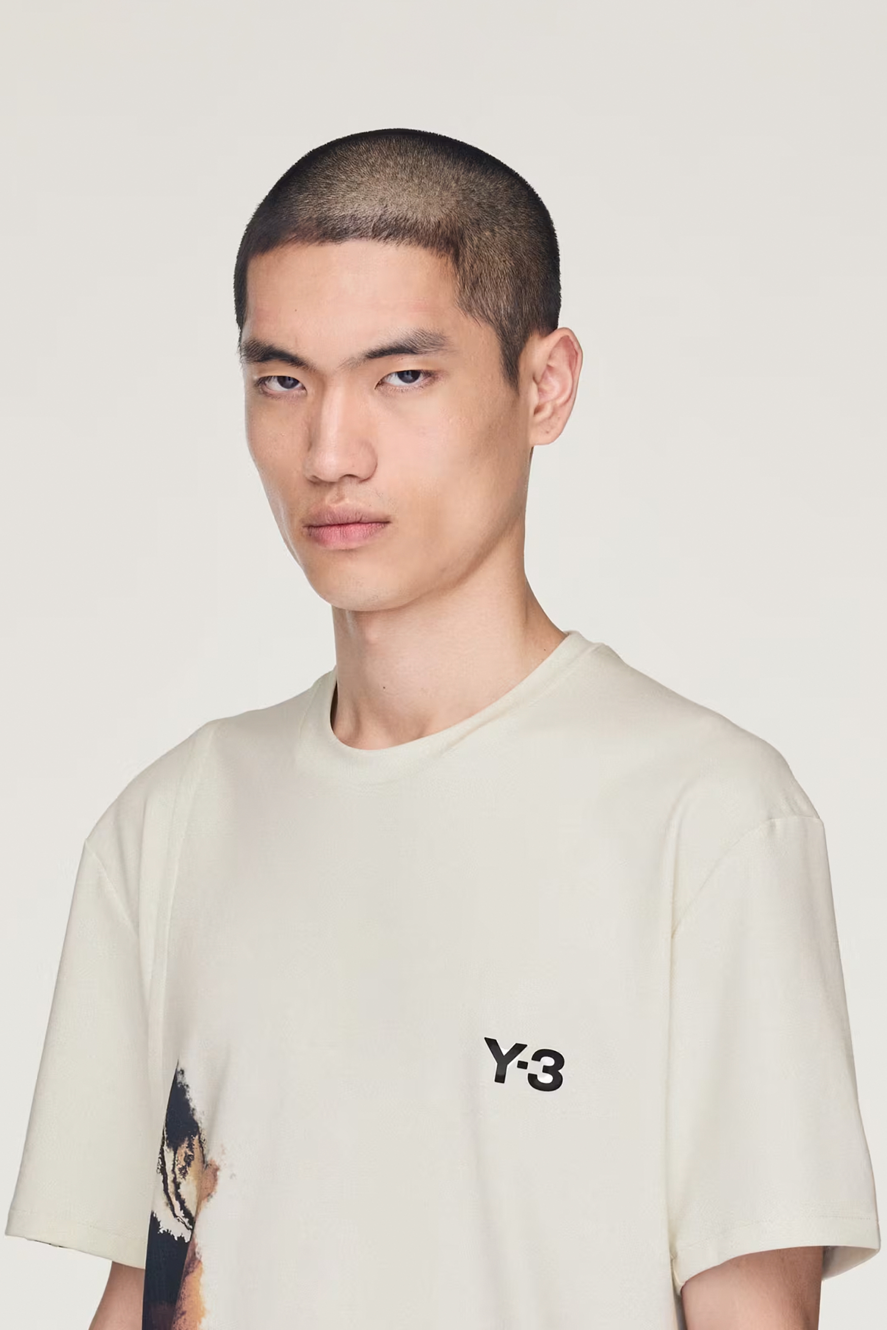 Y-3 Regular Fit Printed Recycled Polyester-Cotton Stretch Climacool Tennis Pro FreeLift T-Shirt T-shirt, Gesicht, Kopf, Hals, Person