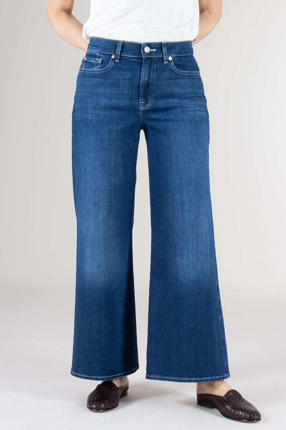 7 FOR ALL MANKIND Wide Leg Cropped Jeans Lotta