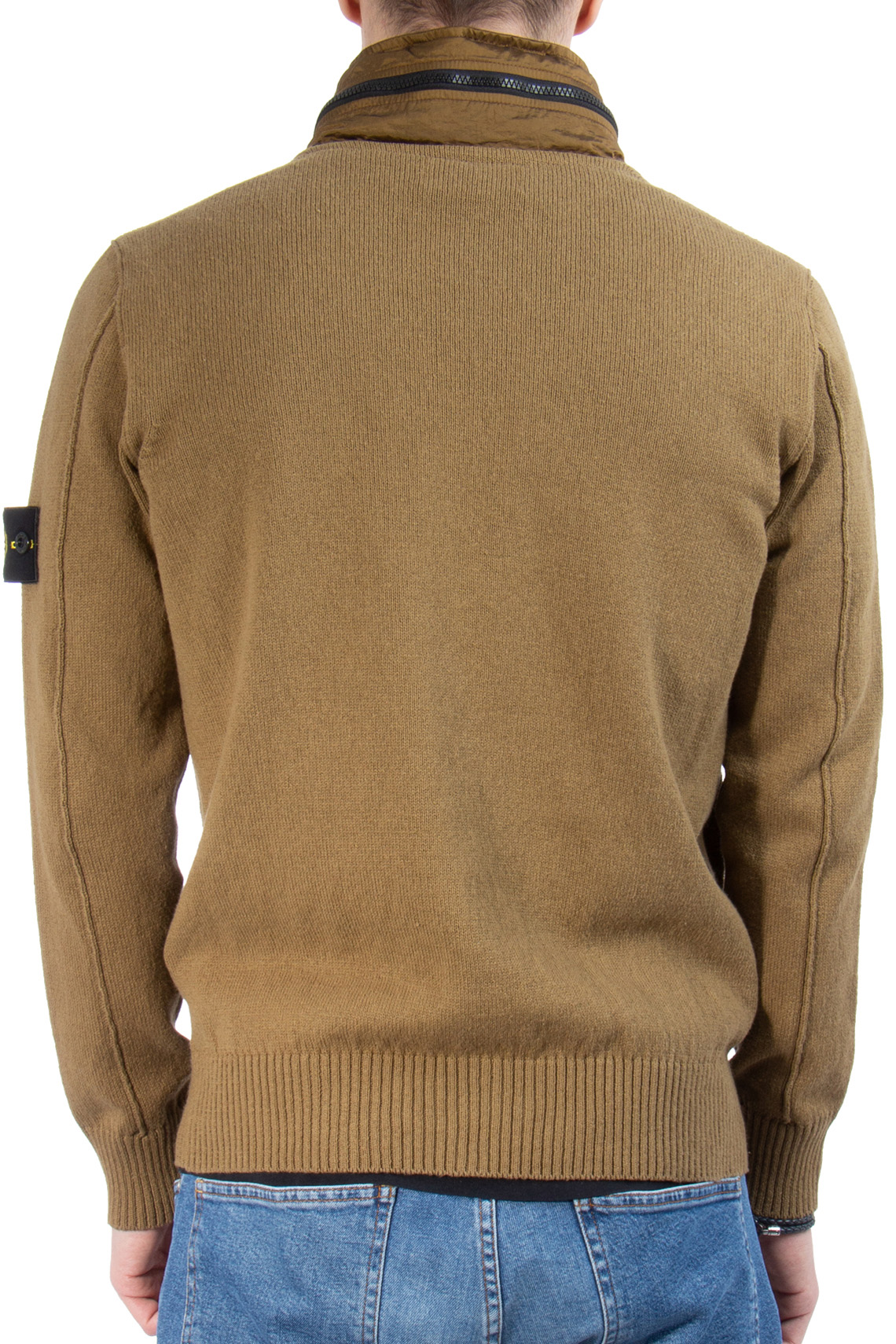 STONE ISLAND Cotton Knit Jacket with Hidden Hood STONE ISLAND Cotton Knit Jacket with Hidden Hood