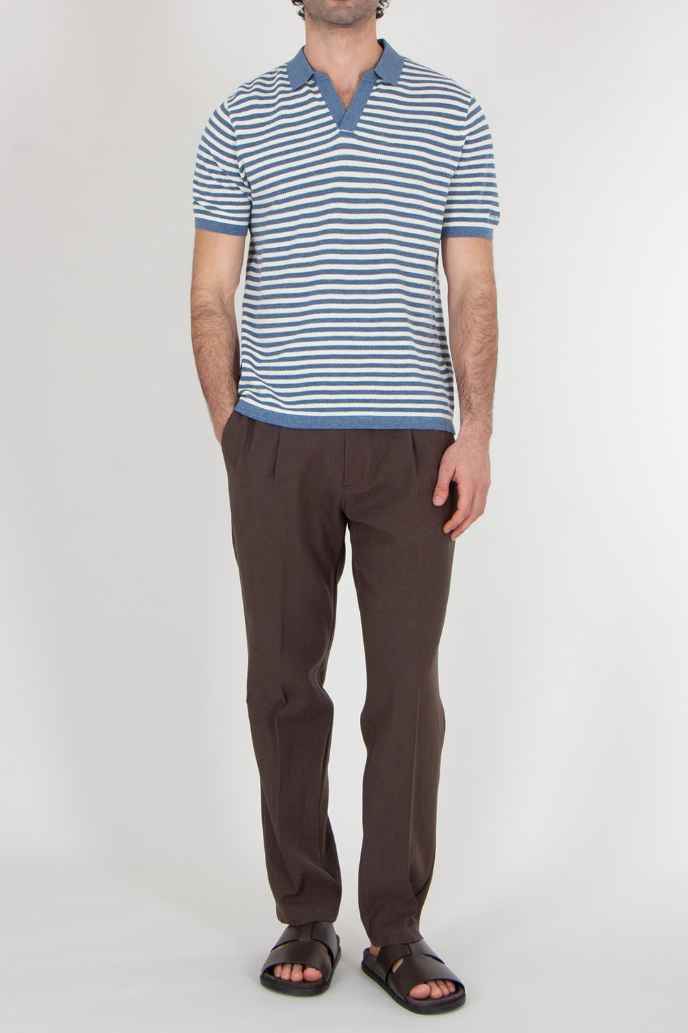 MC 2 SAINT BARTH Regular Fit Striped Polo In High-Twist Cotton Sloan