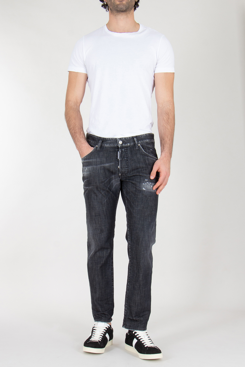DSQUARED2 Slim Fit Distressed Washed Denim Jeans Skater