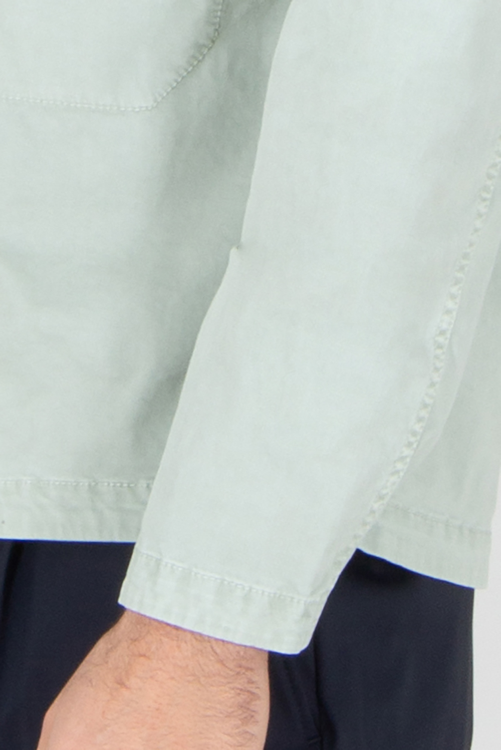 STONE ISLAND Regular Fit OLD Effect Organic Cotton Stretch Broken Twill Zip-Up Overshirt