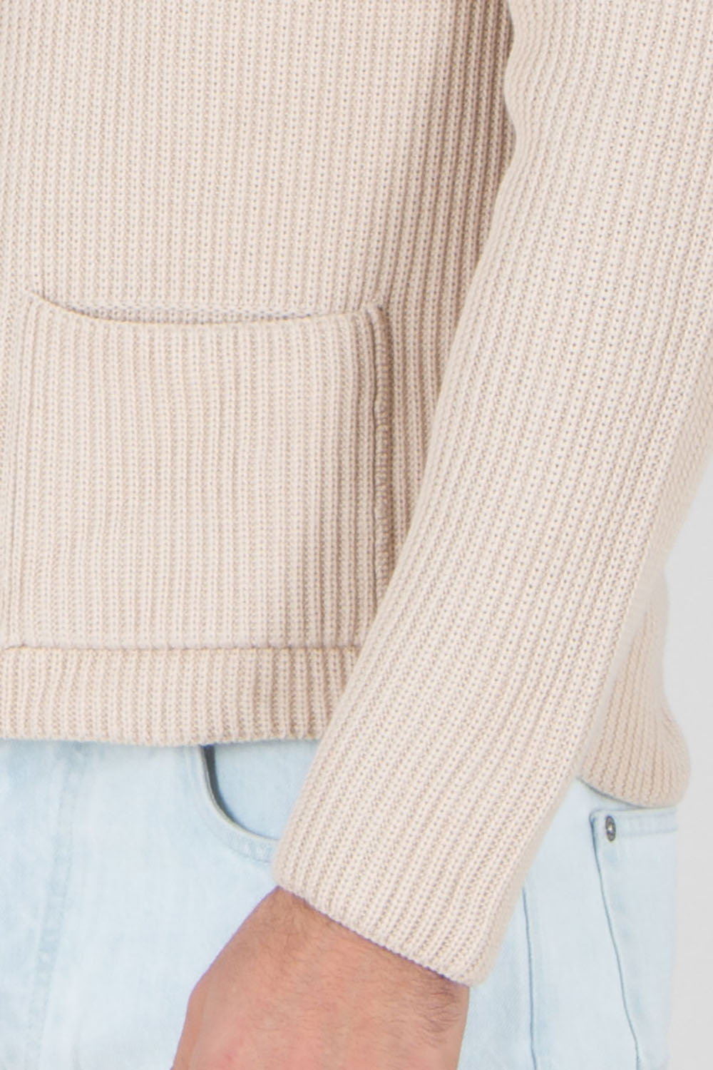 DRESSLER Regular Fit Ribbed Cotton Cardigan