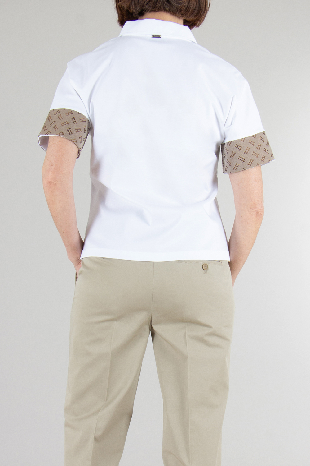 HERNO Monogram sleeve Cotton Polo Shirt