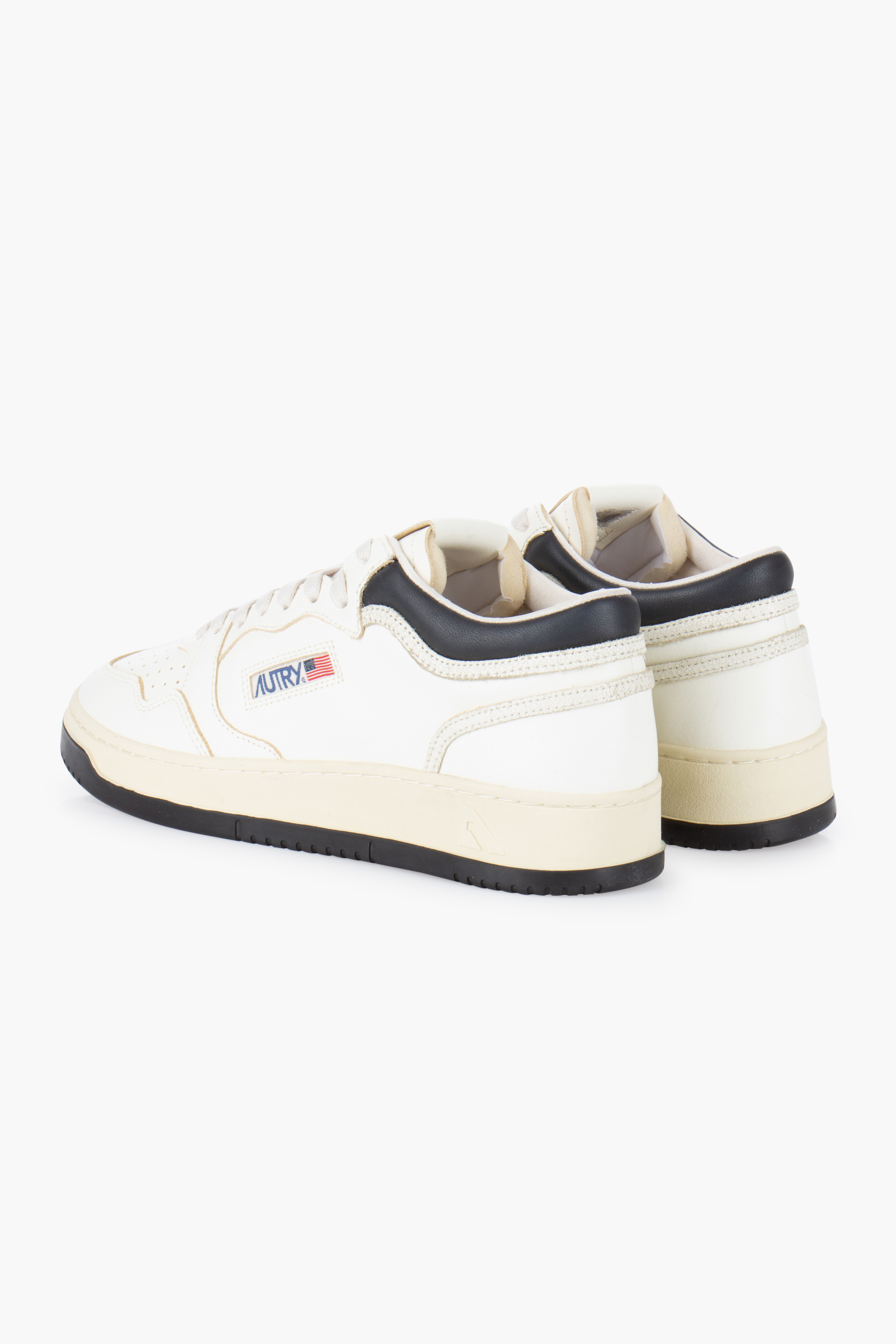 AUTRY Leather & Crackle Leather Sneakers Med-Way Mid Bekleidung, Schuhwerk, Schuh, Sneaker, Leinwand
