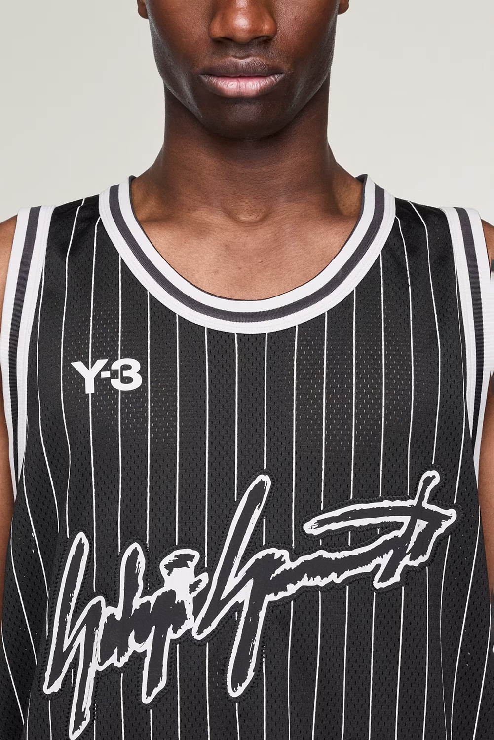 Y-3 Loose Fit Pinstripe Mesh Anthony Edwards Basketball Jersey