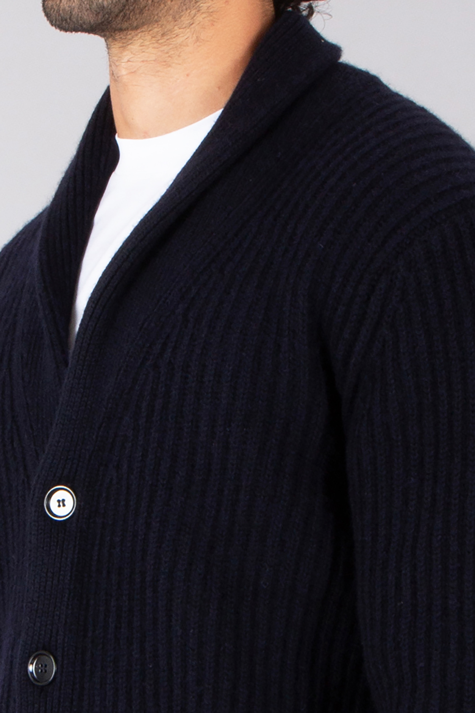 ALLUDE Regular Fit Ribbend Virgin Wool-Cashmere Blend Cardigan Bekleidung, Strickwaren, Pullover, Mantel, Strickjacke