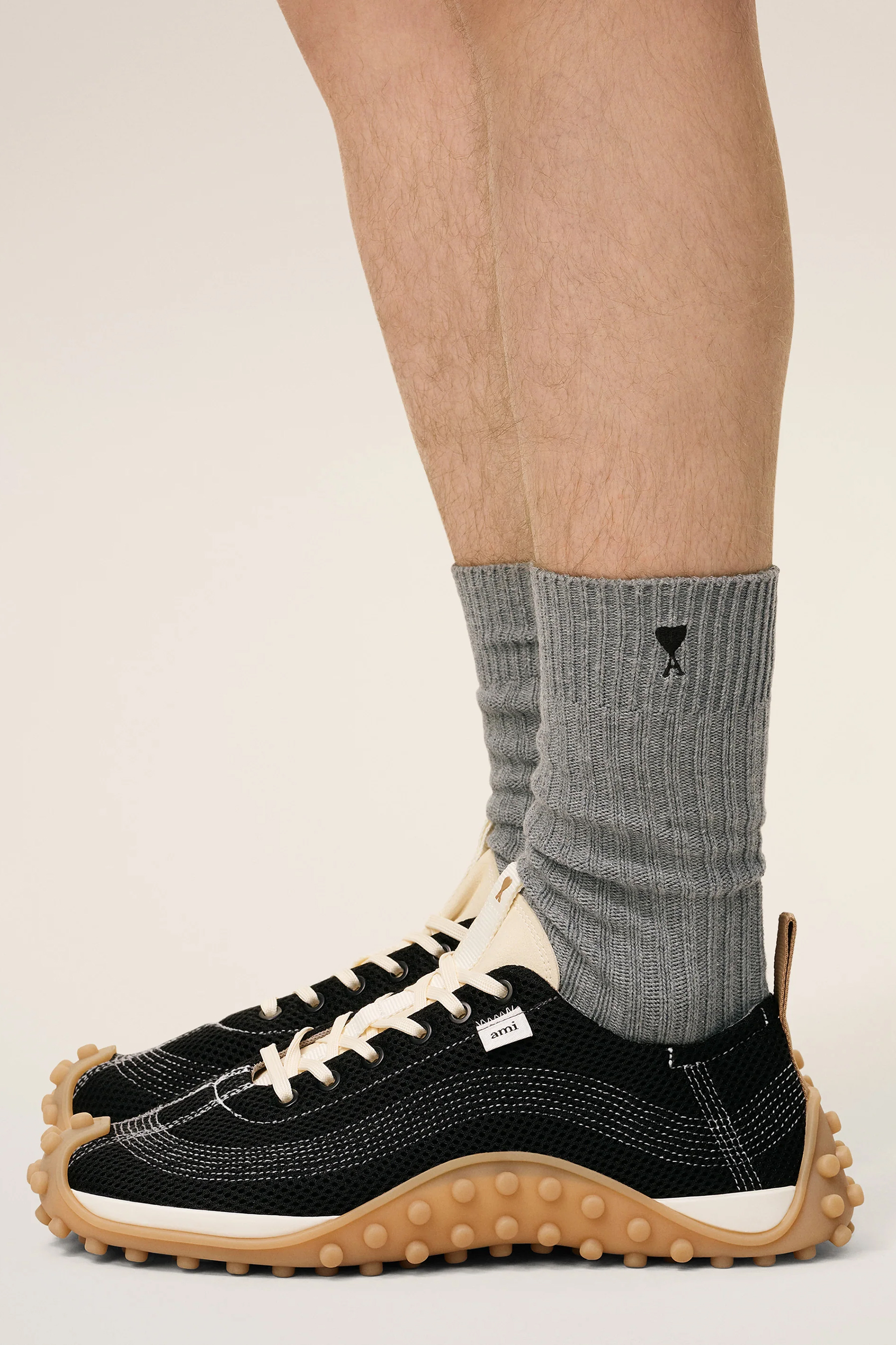 AMI PARIS 3-Pack Ami De Coeur Ribbed Organic Cotton Blend Socks Schuhwerk, Schuh, Sneaker, Strumpfwaren, Socke