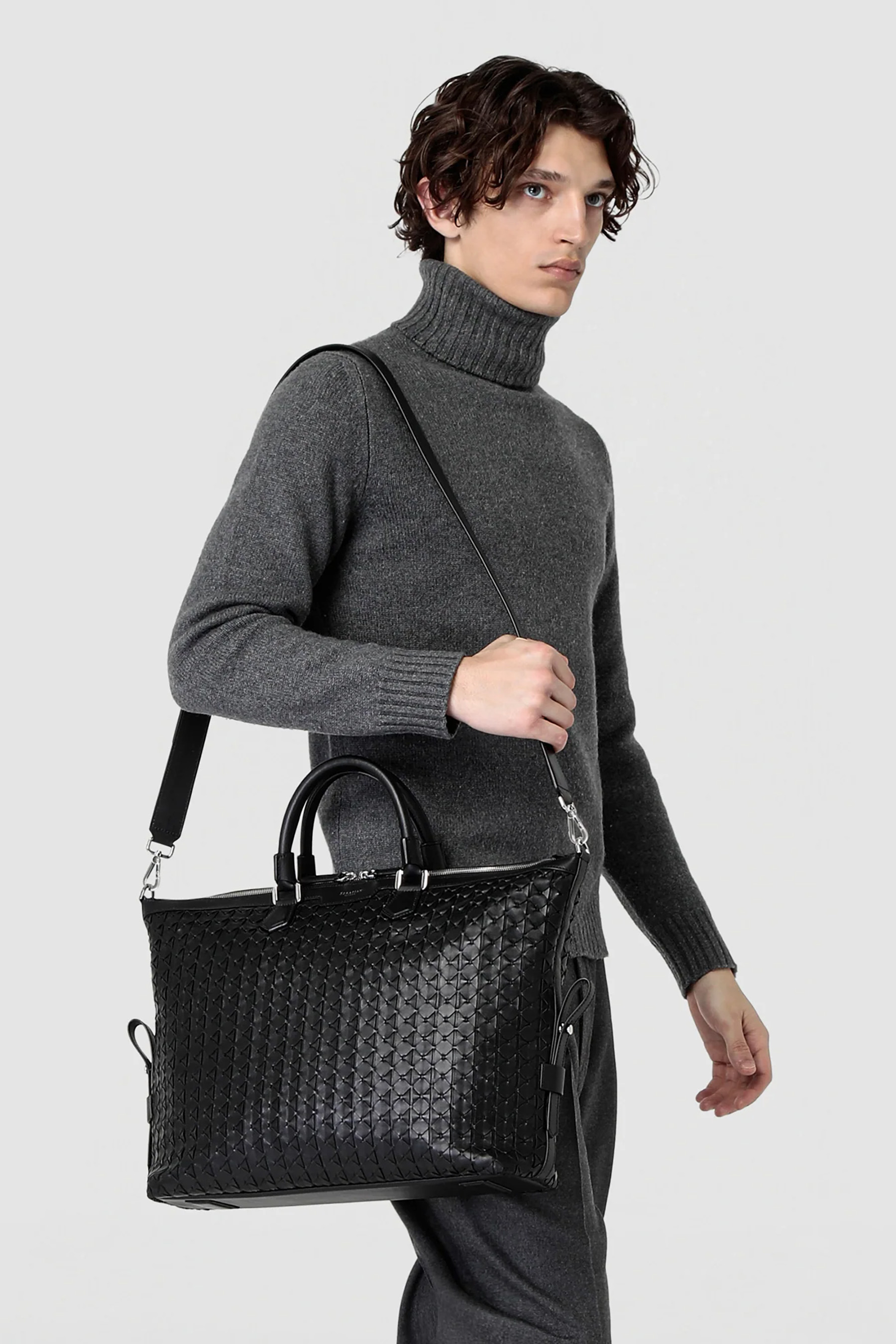 SERAPIAN Mosaico Leather Briefcase SERAPIAN Mosaico Leather Briefcase