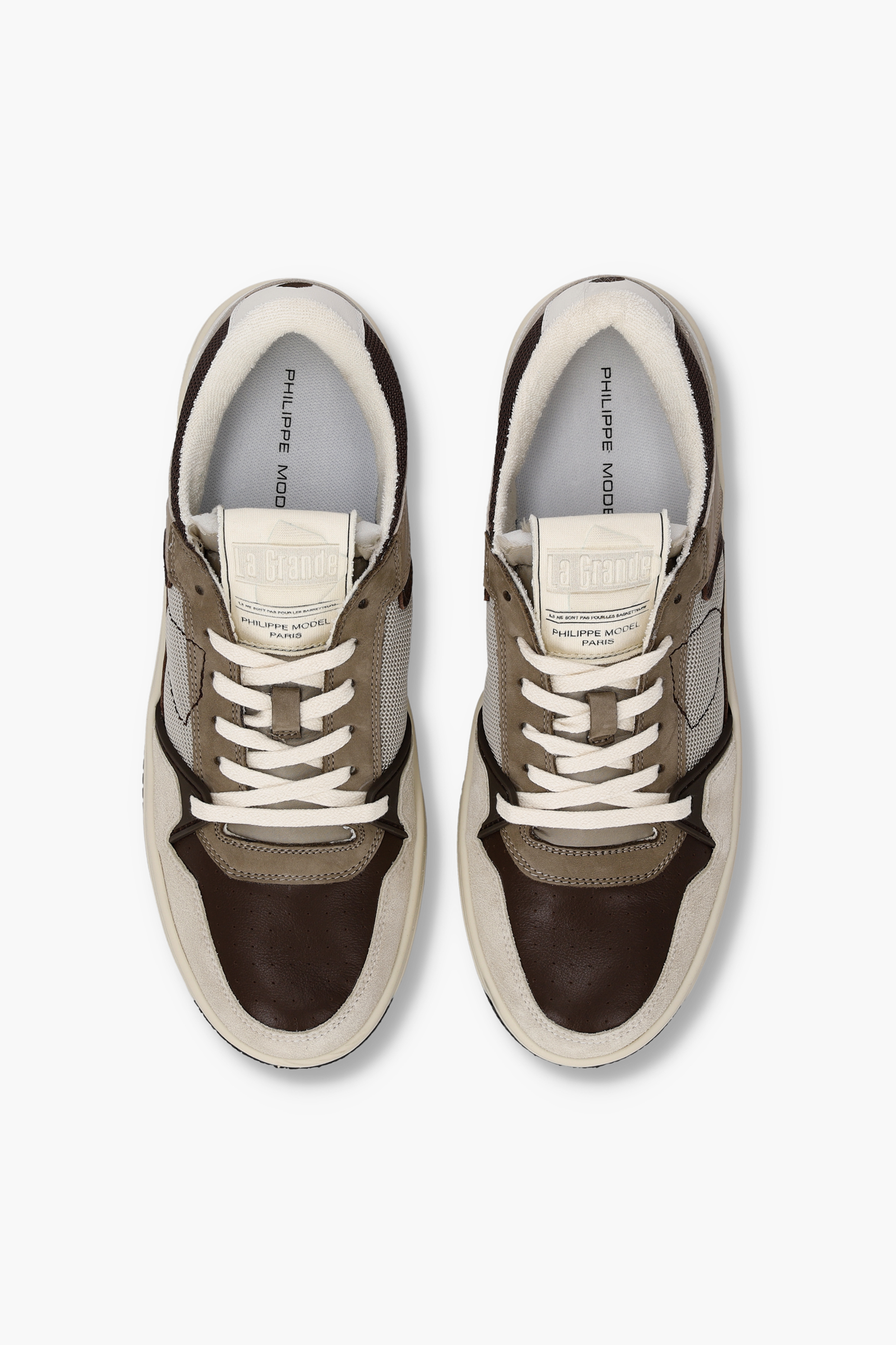PHILIPPE MODEL Leather & Suede Sneakers La Grande Low Bekleidung, Schuhwerk, Schuh, Sneaker
