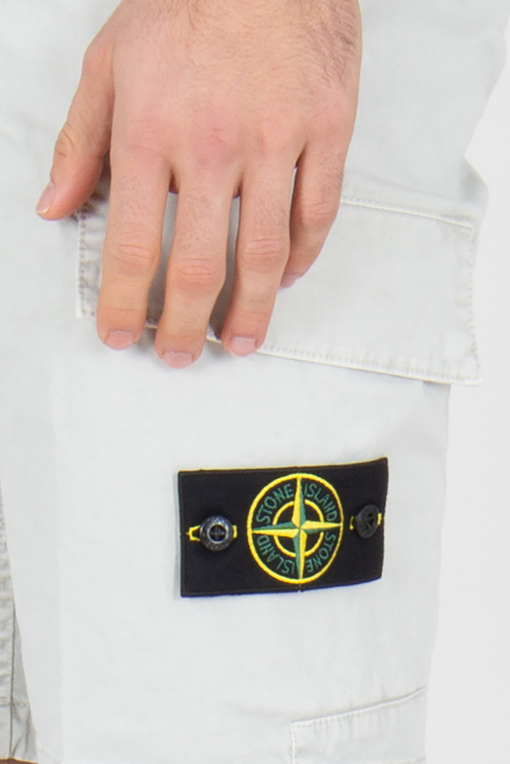 STONE ISLAND Slim Fit OLD Effect Organic Cotton Stretch Broken Twill Cargo Shorts