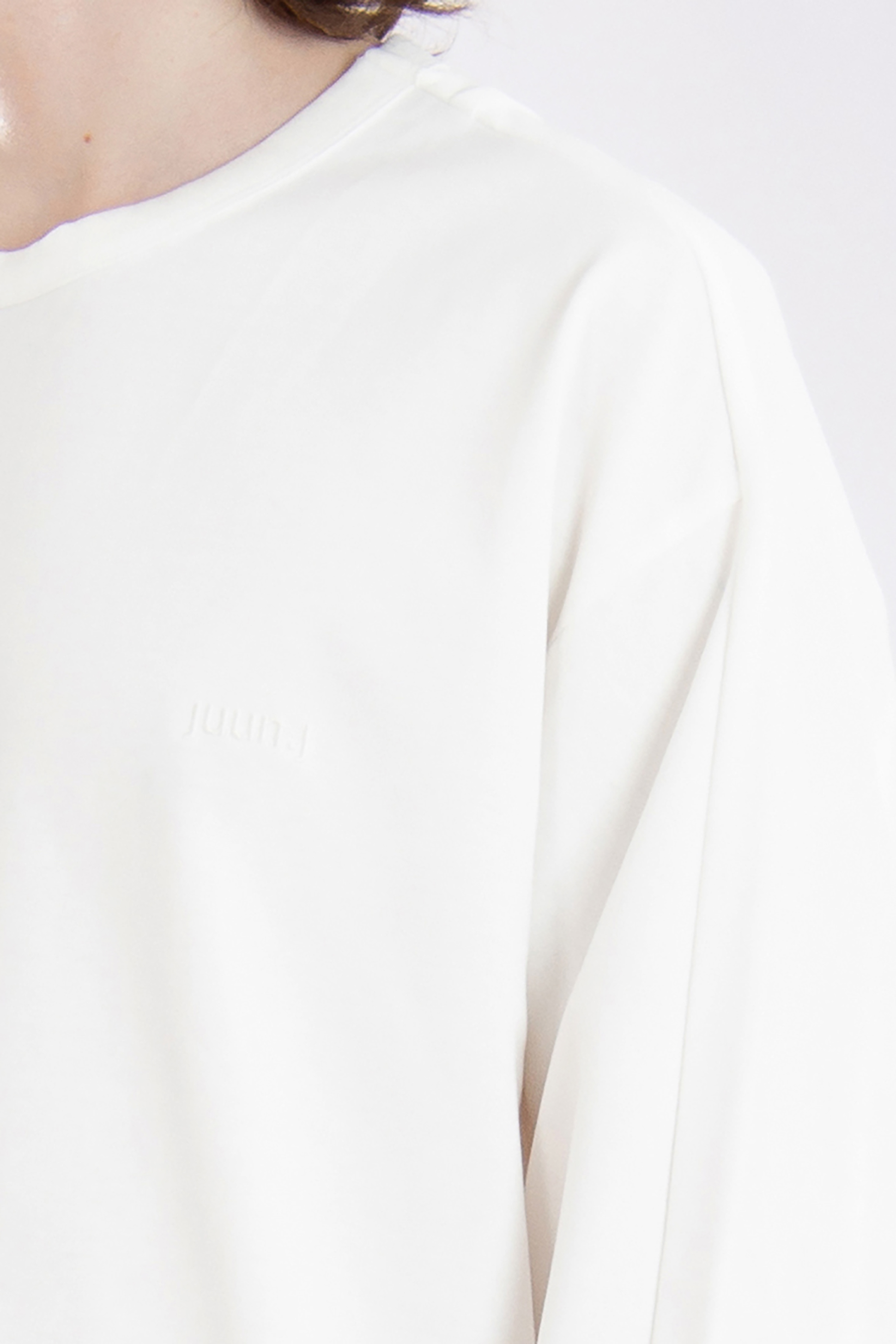 JUUN.J Embroidered Oversized Cotton Jersey Long Sleeve T-Shirt JUUN.J Embroidered Oversized Cotton Jersey Long Sleeve T-Shirt