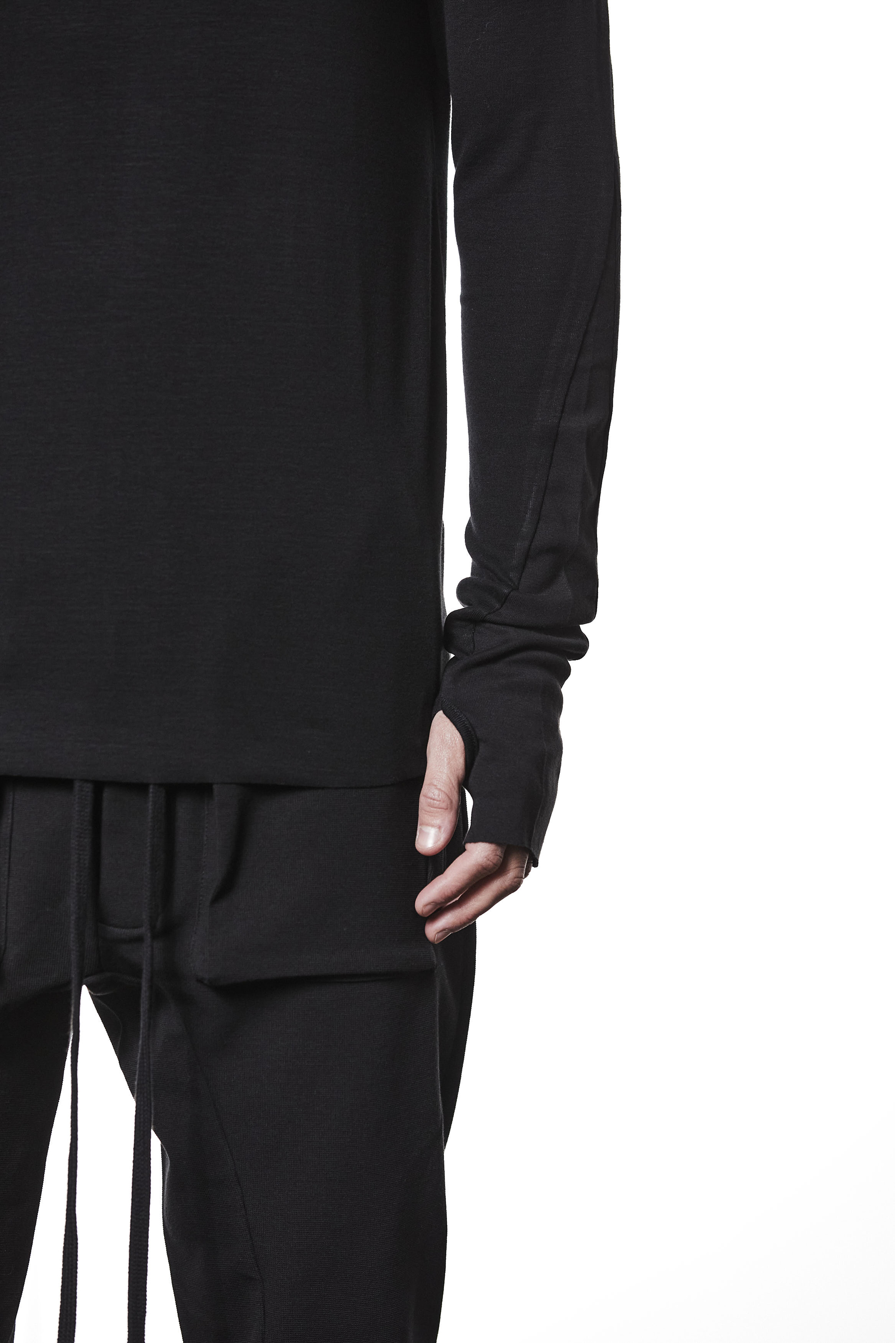 THOM KROM Slim Fit Viscose Stretch Long-Sleeve T-Shirt Langarm, Ärmel, Hosen, Mann, Person
