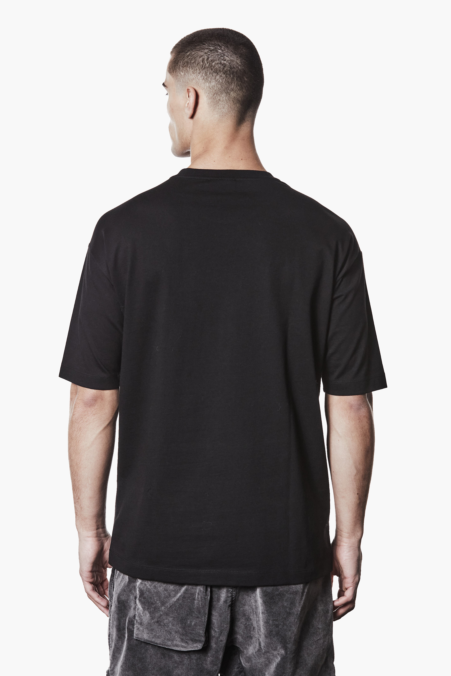 THOM KROM Loose Fit Patched Print Cotton Jersey T-Shirt T-shirt, Ärmel, Erwachsener, Mann, Person