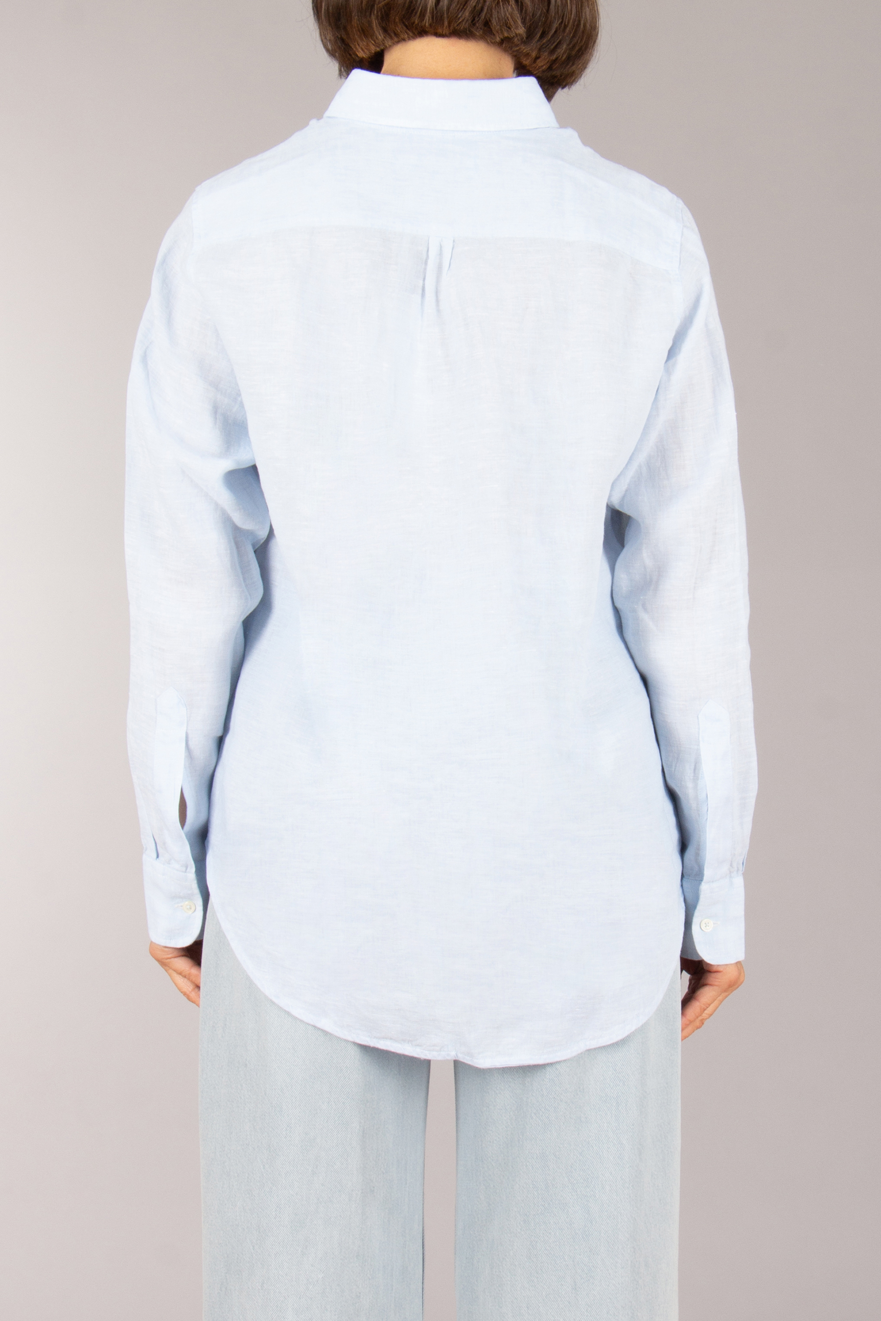 0039 ITALY Relaxed Fit Linen Blouse Mira Dekoration für Zuhause, Leinen, Langarm, Mantel, Laborkittel