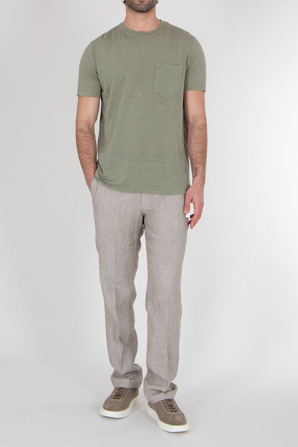BOWERY NYC Regular Fit Linen Jersey T Shirt Essential