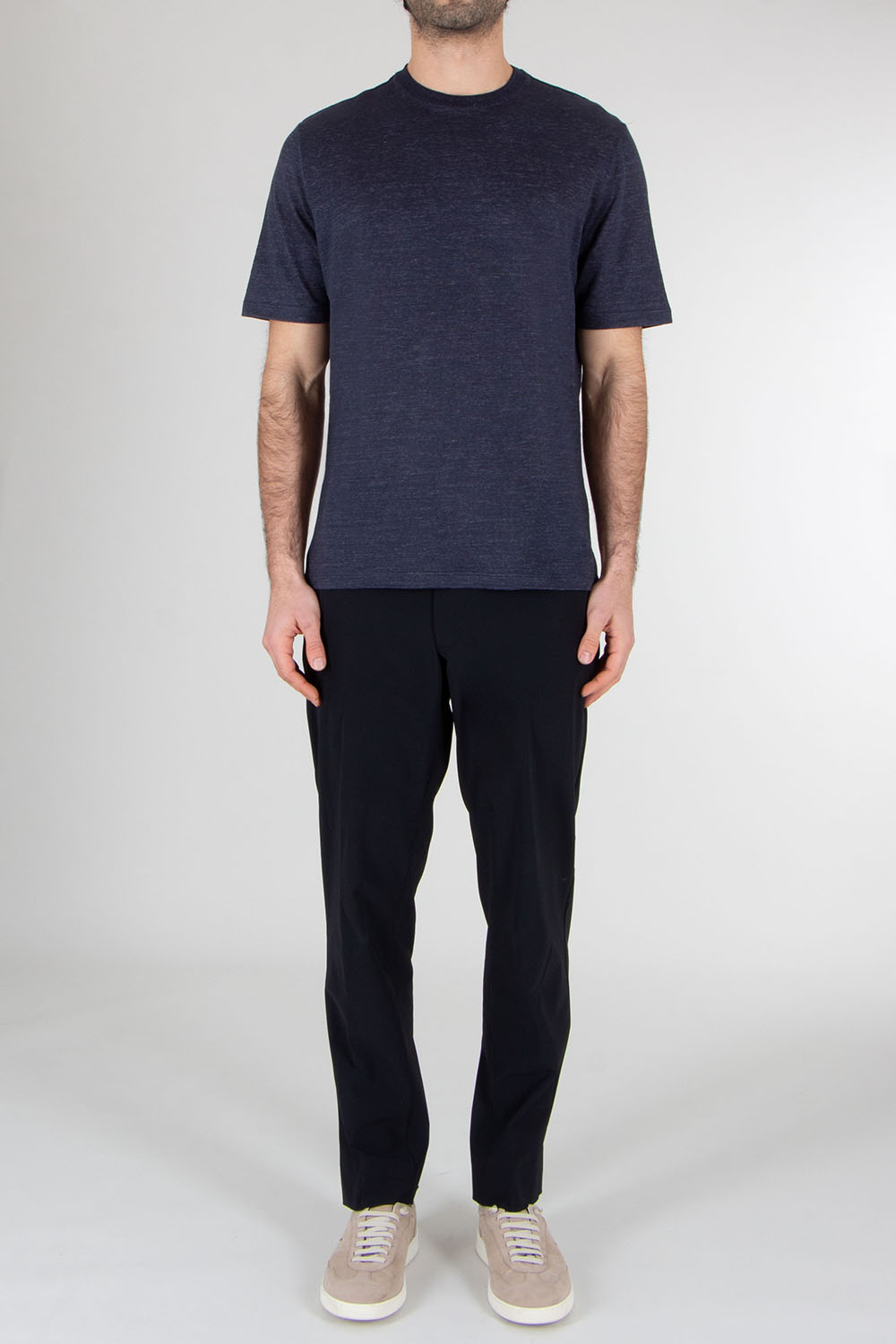 AGNONA Regular Fit Embroidered Linen Jersey T-Shirt