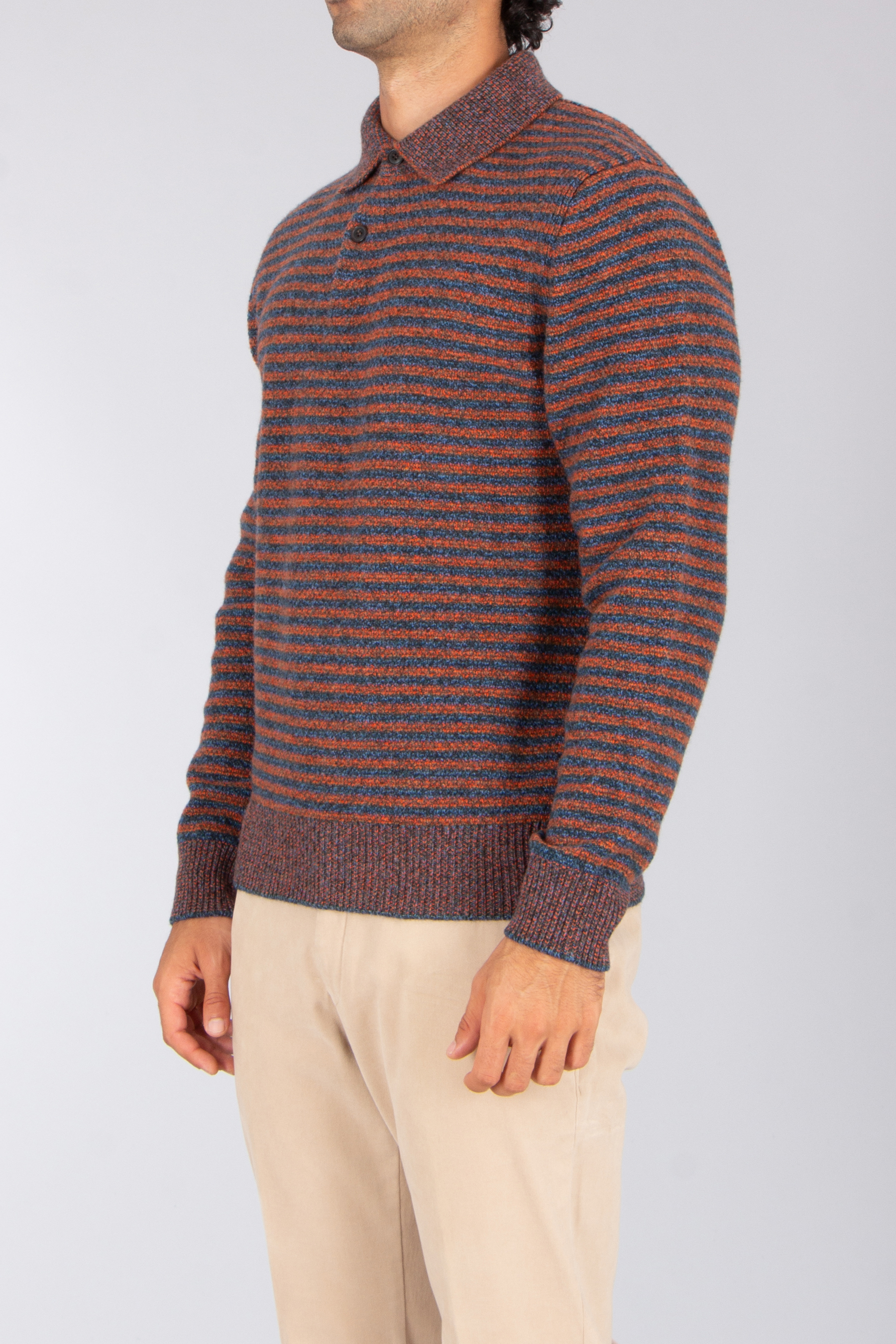 PAUL SMITH Relaxed Fit Striped Superfine Lambswool Knit Polo Bekleidung, Strickwaren, Pullover