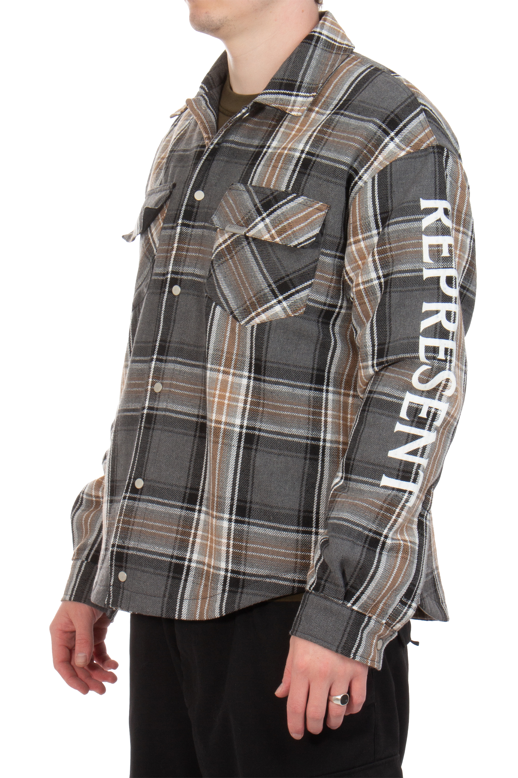 REPRESENT Checked Quilted Polyester Flannel Overshirt REPRESENT Checked Quilted Polyester Flannel Overshirt