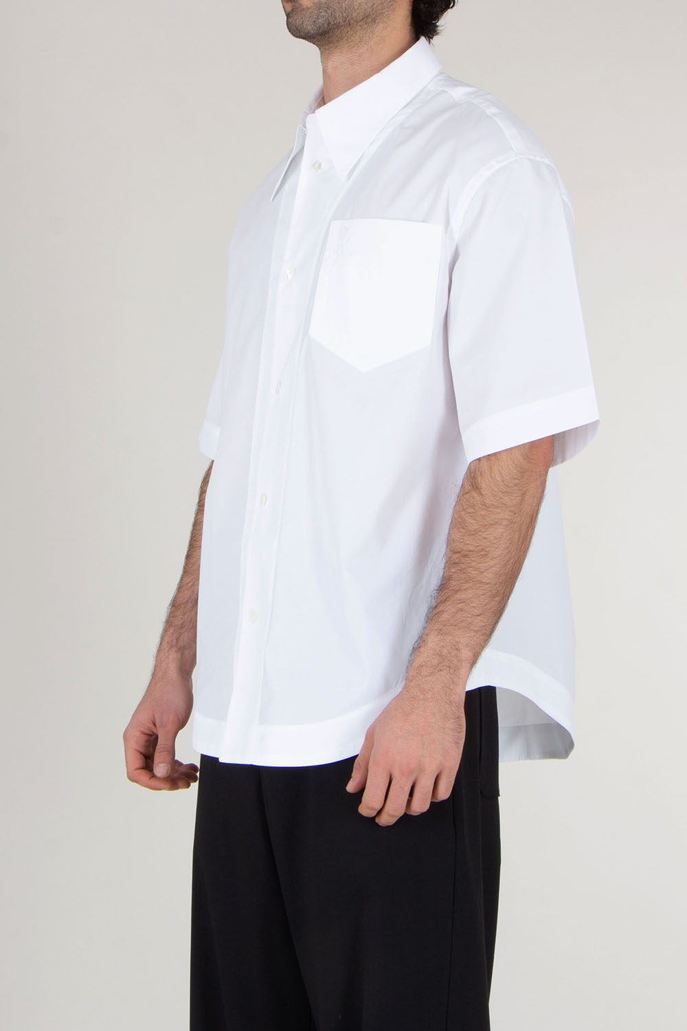 AMI PARIS Oversized Short Sleeve Cotton Shirt 