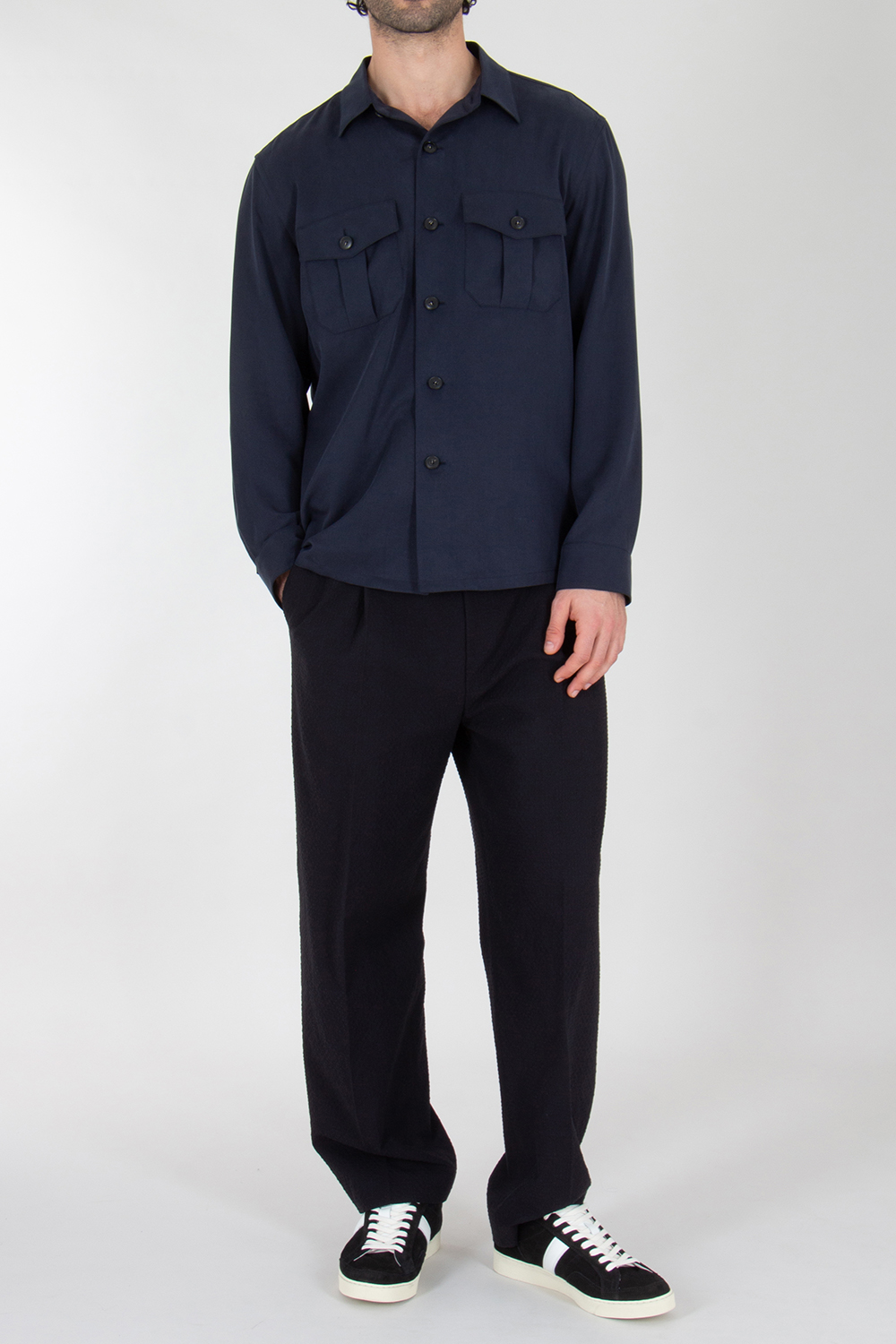 CANALI Regular Fit Lyocell Shirt Jacket 