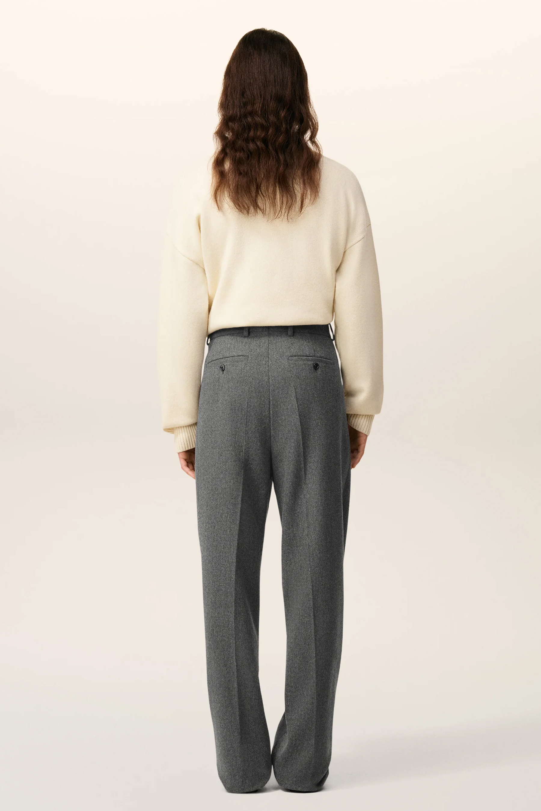 AMI PARIS Loose Fit Virgin Wool Flannel Pants Hosen, Erwachsener, Weiblich, Person, Frau