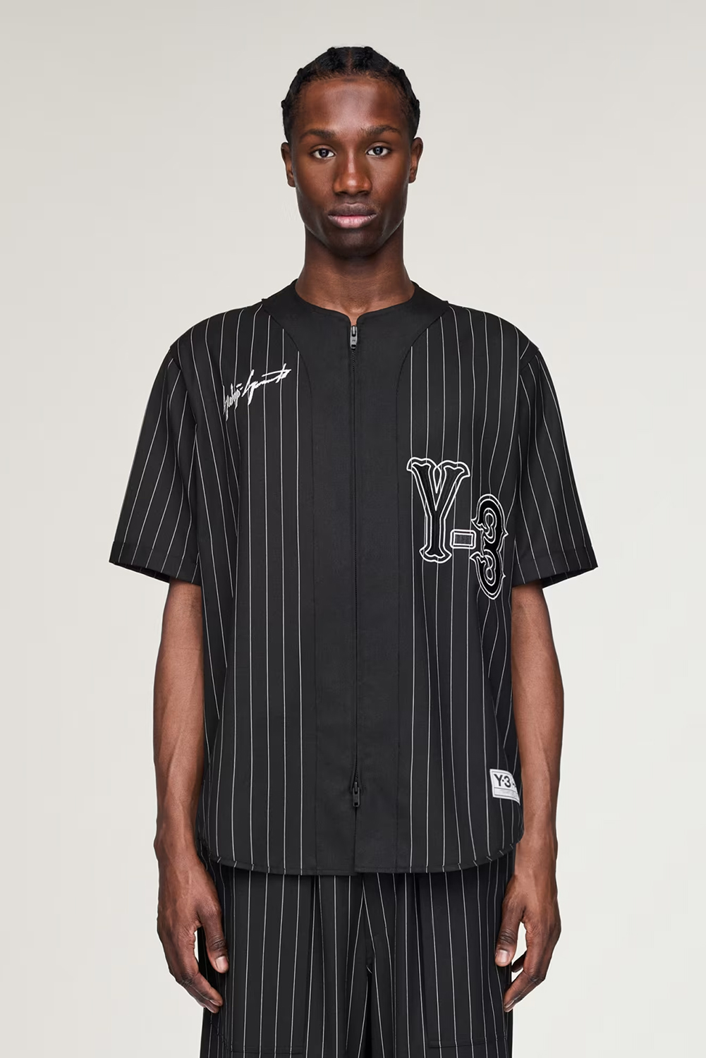 Y-3 Regular Fit Pinstripe Elite 5 Baseball Shirt
