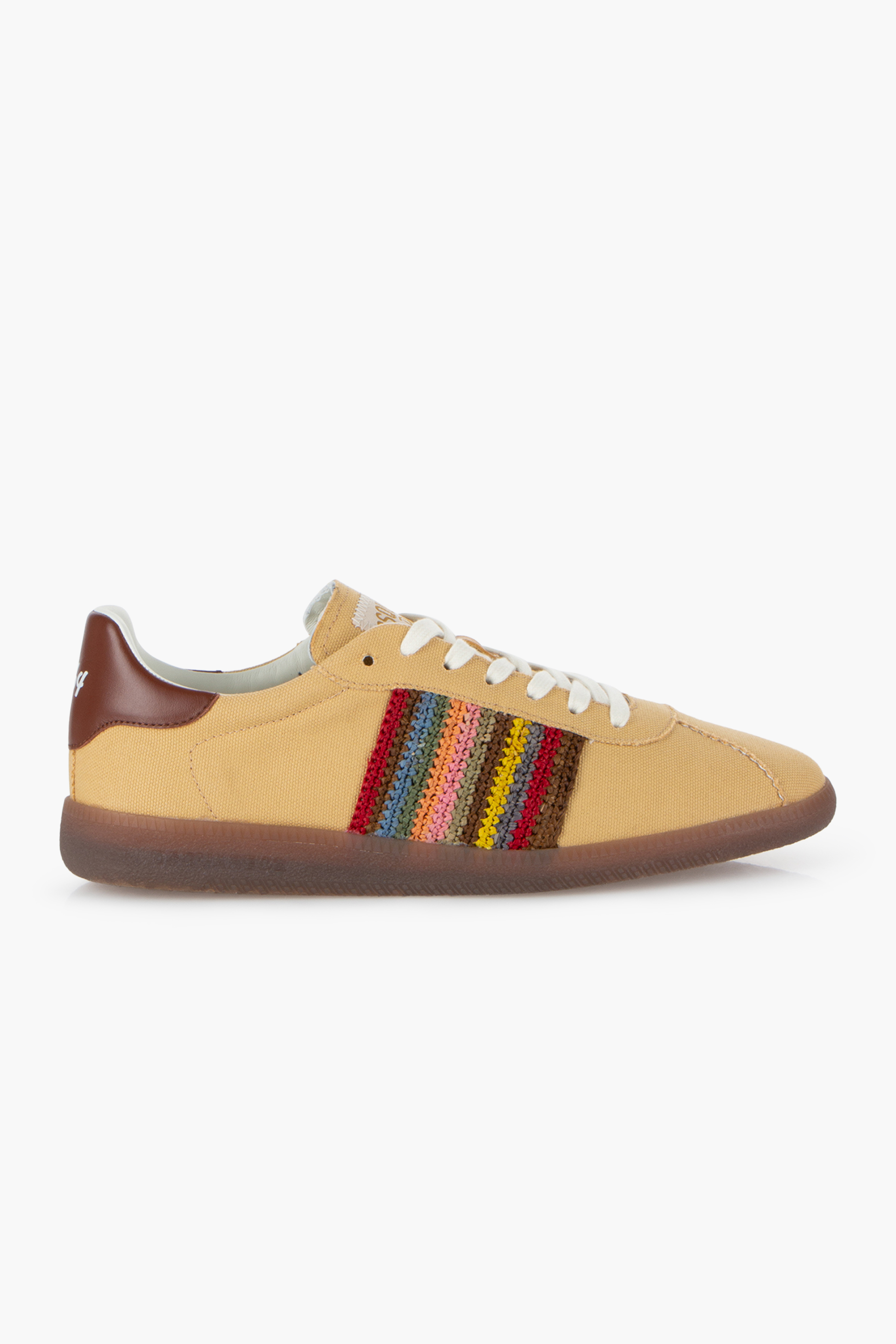DOLCE & GABBANA Cotton Canvas Basketweave Stripe Sneakers Rebel