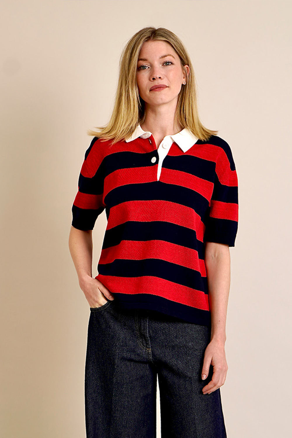 ASPESI
 Oversized Knitted Cotton Polo Shirt