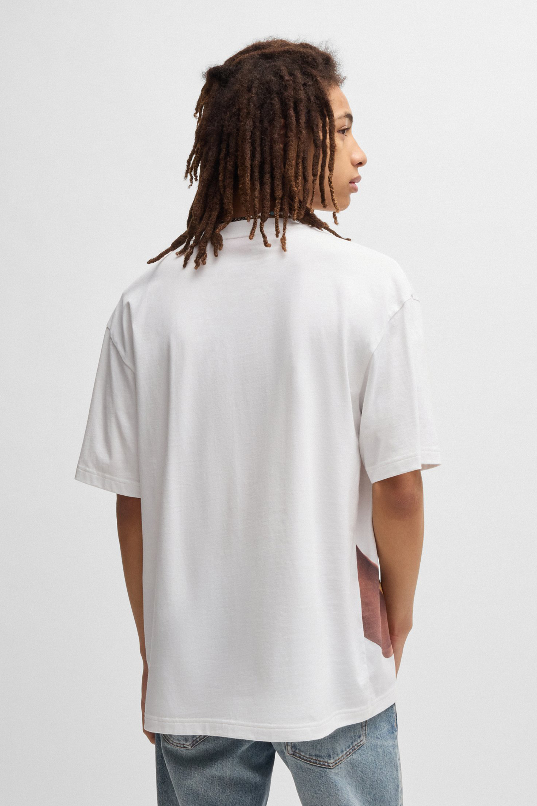 HUGO Oversized Printed Cotton Jersey T-Shirt Duwedie HUGO Oversized Printed Cotton Jersey T-Shirt Duwedie