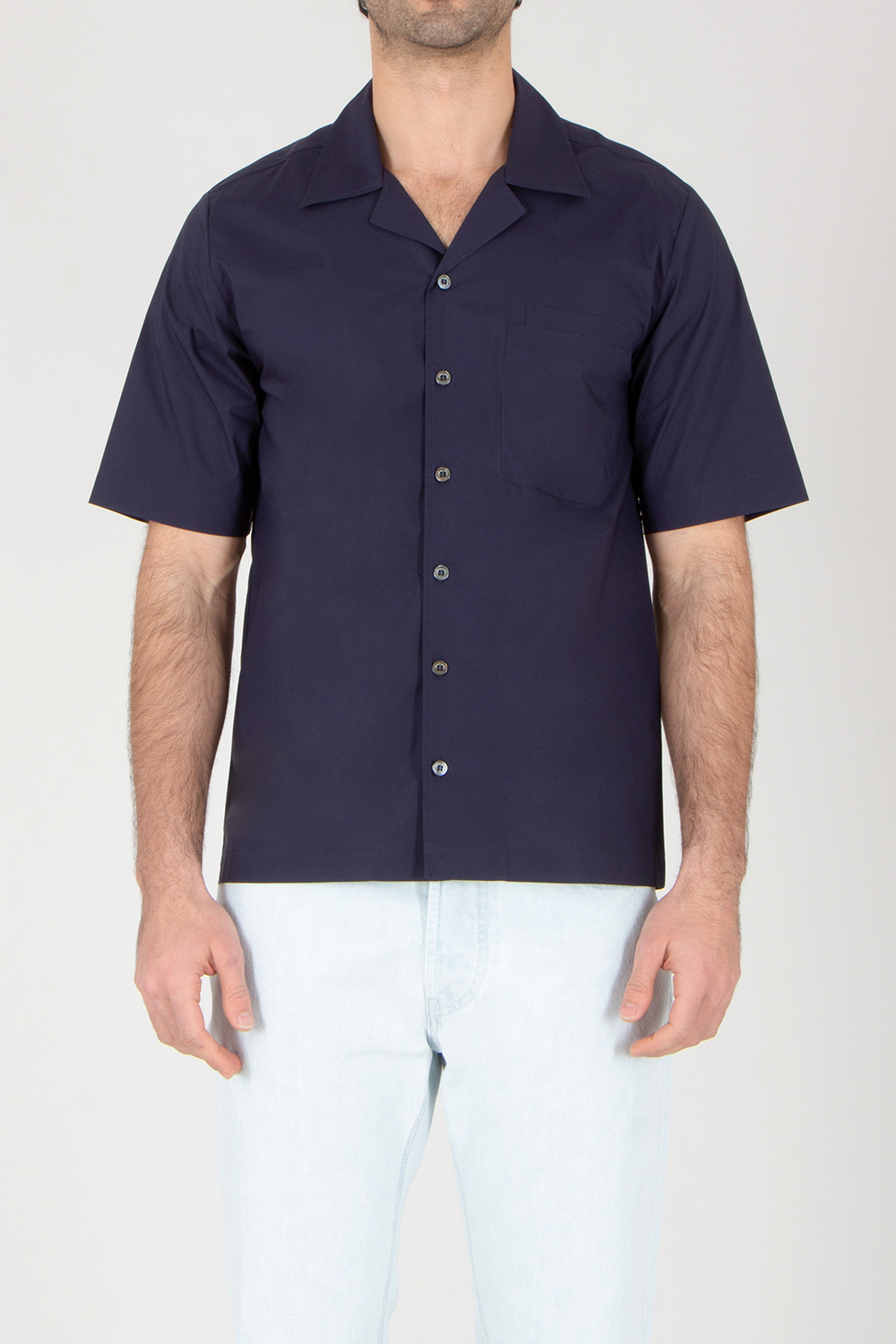 ROBERTO COLLINA Boxy Fit Cotton Poplin Short-Sleeve Shirt
