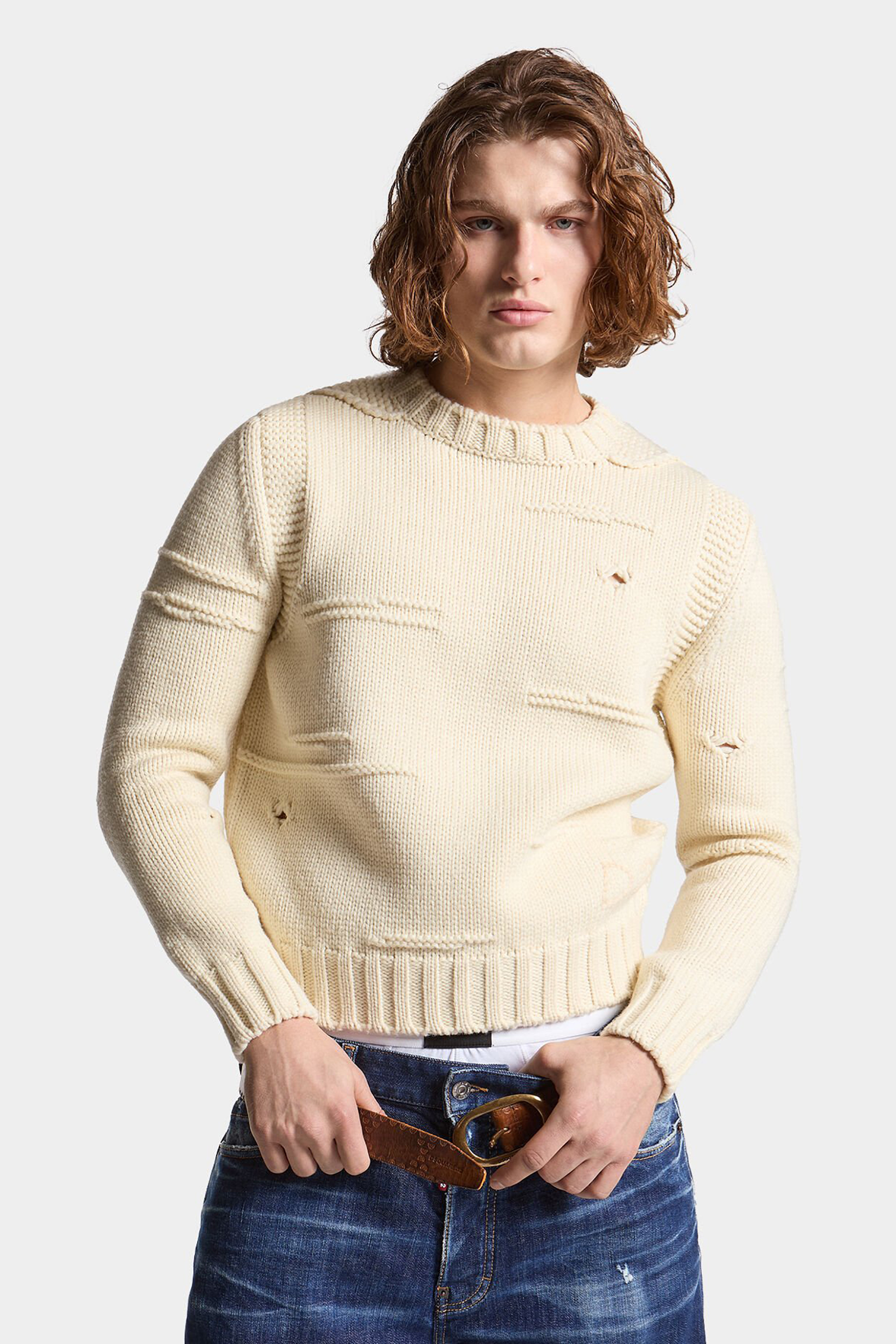 DSQUARED2 Structured Wool Knit Sweater DSQUARED2 Structured Wool Knit Sweater