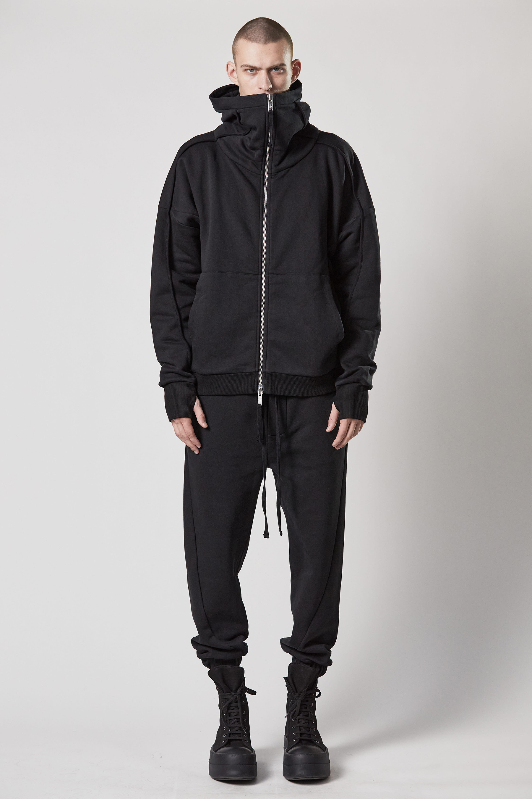 THOM KROM Hooded Cotton Blend Zip Jacket THOM KROM Hooded Cotton Blend Zip Jacket