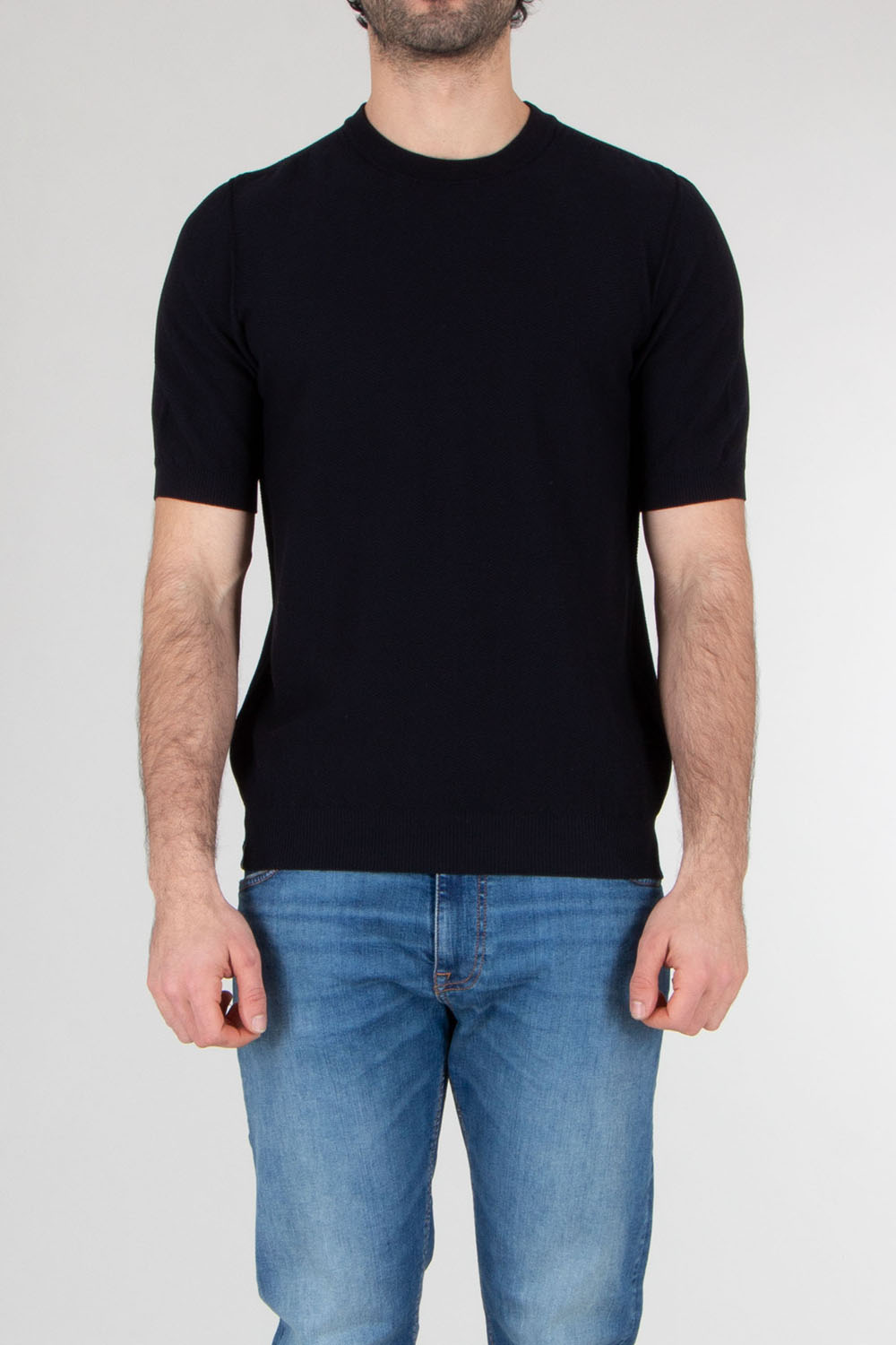 AROVESCIO Regular Fit Cotton Knit T-Shirt
