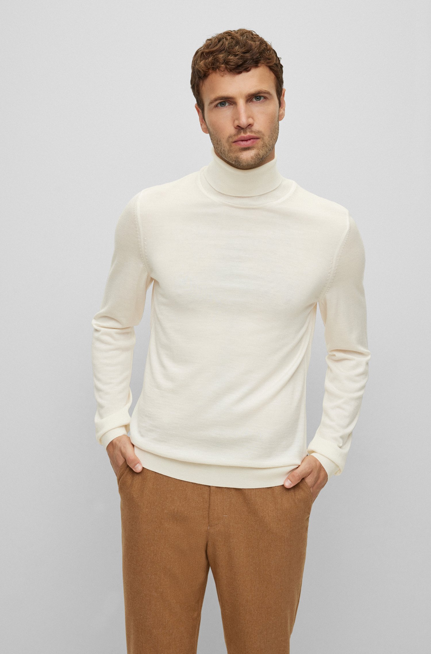 BOSS Virgin Wool Turtleneck Sweater Musso BOSS Virgin Wool Turtleneck Sweater Musso