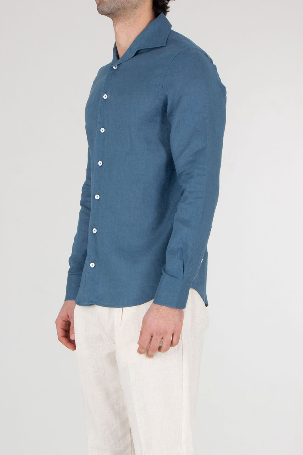 AURÉLIEN Slim Fit Linen Shirt Seaside