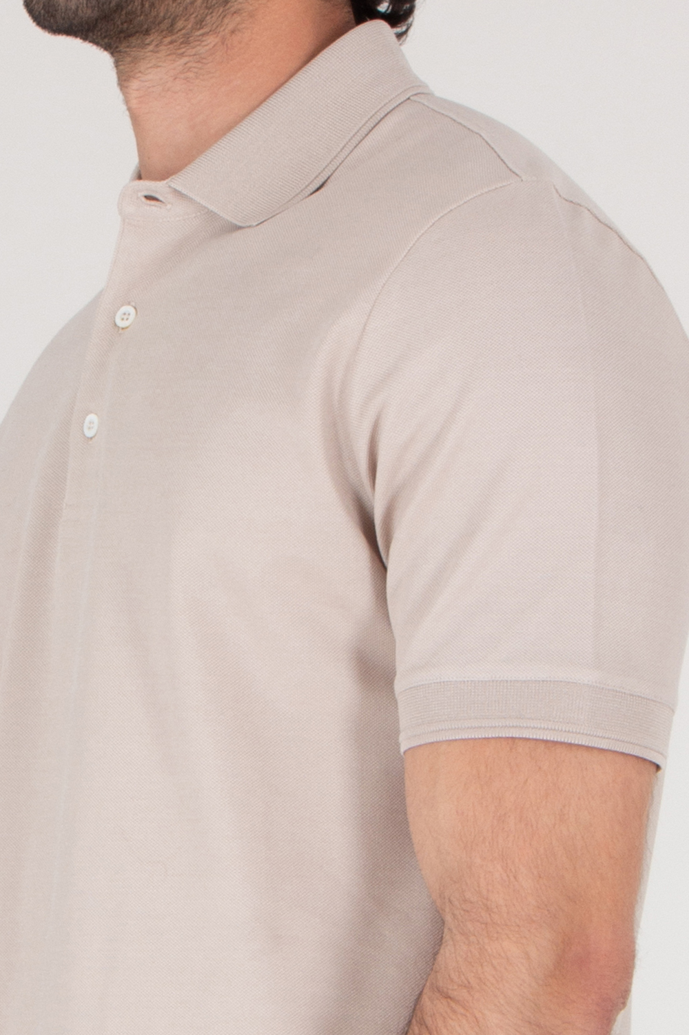CANALI Regular Fit Textured Cotton Polo Shirt