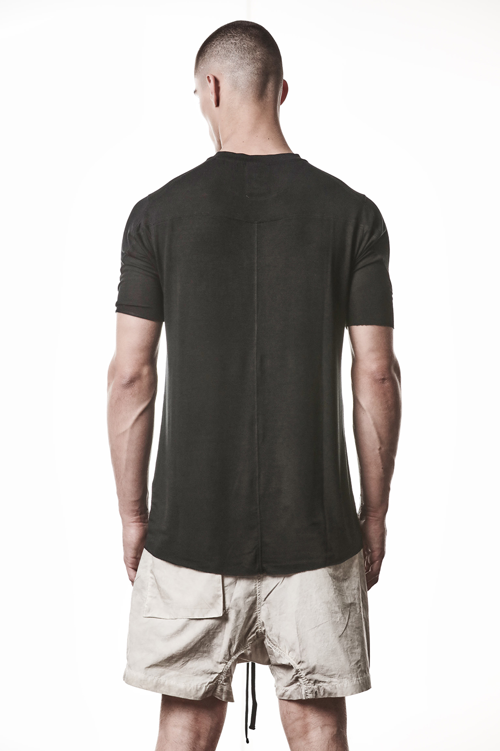 Kurze Hose, T-shirt, Zurück, Person, Leinen