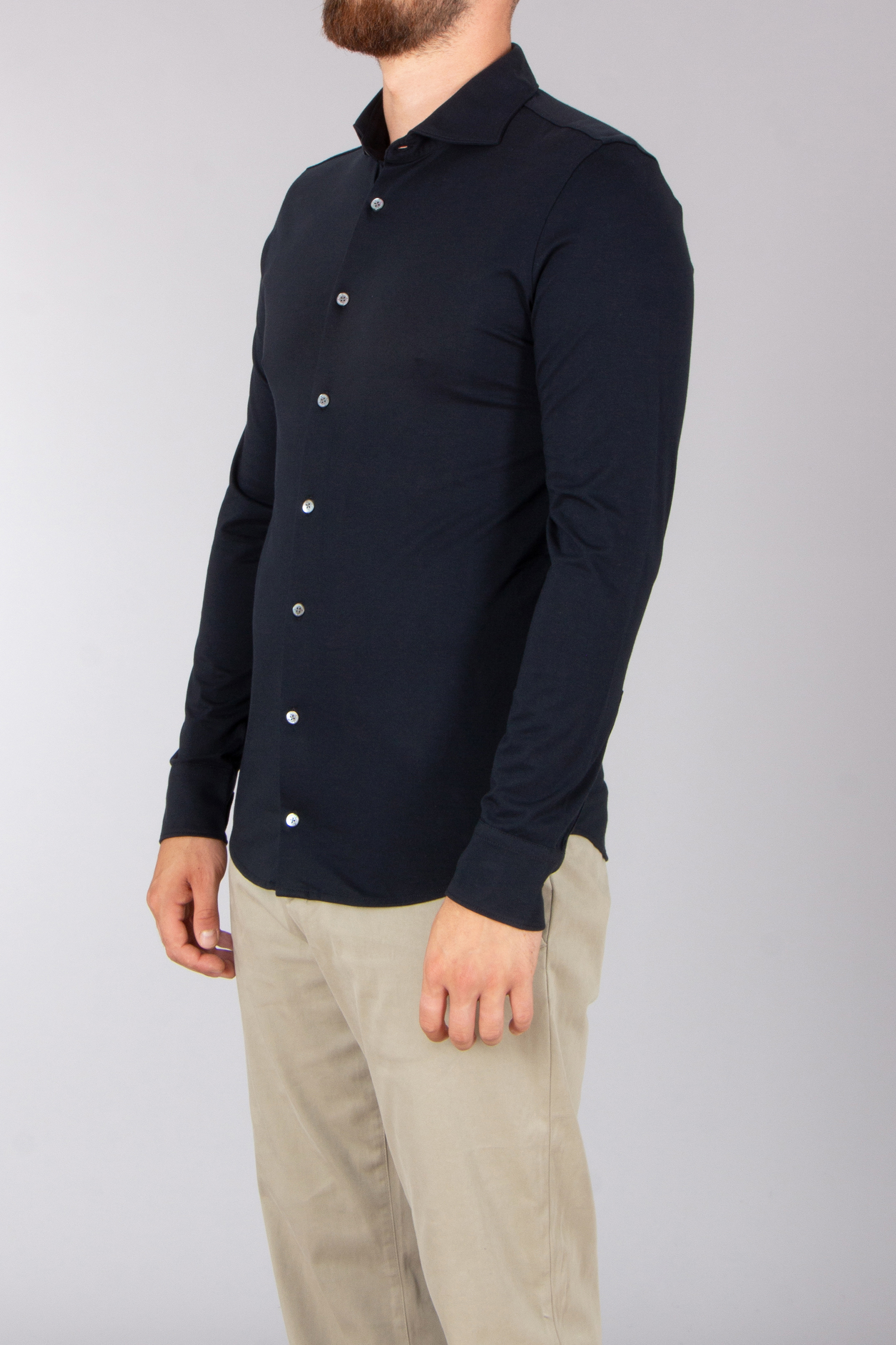 STEFAN BRANDT Slim Fit Urpima Sea Island Cotton Jersey Shirt Otis Hemd, Langarm, Kleid, Hemd, Mantel, Person