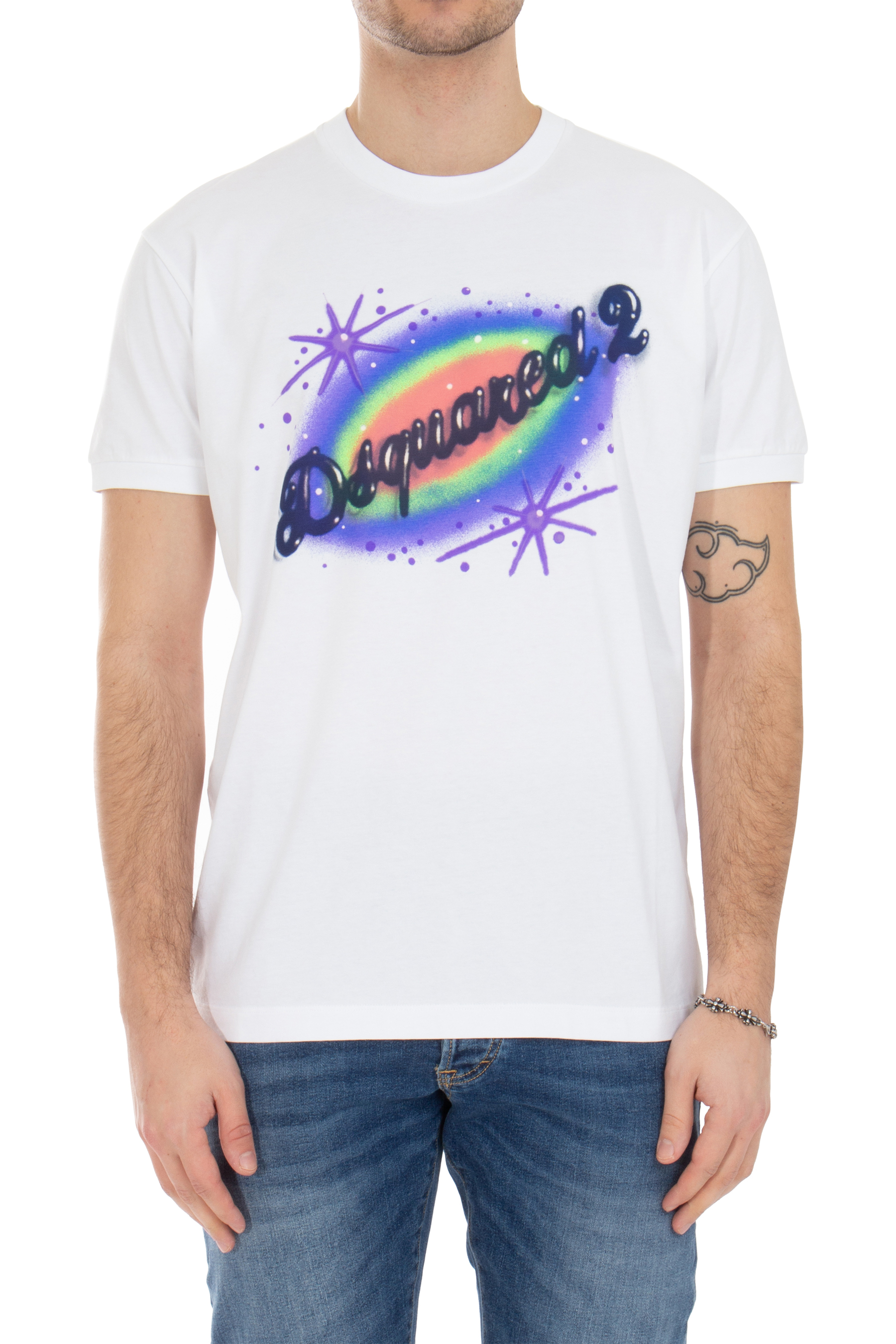 DSQUARED2 Printed Muscle Fit Cotton T-Shirt DSQUARED2 Printed Muscle Fit Cotton T-Shirt
