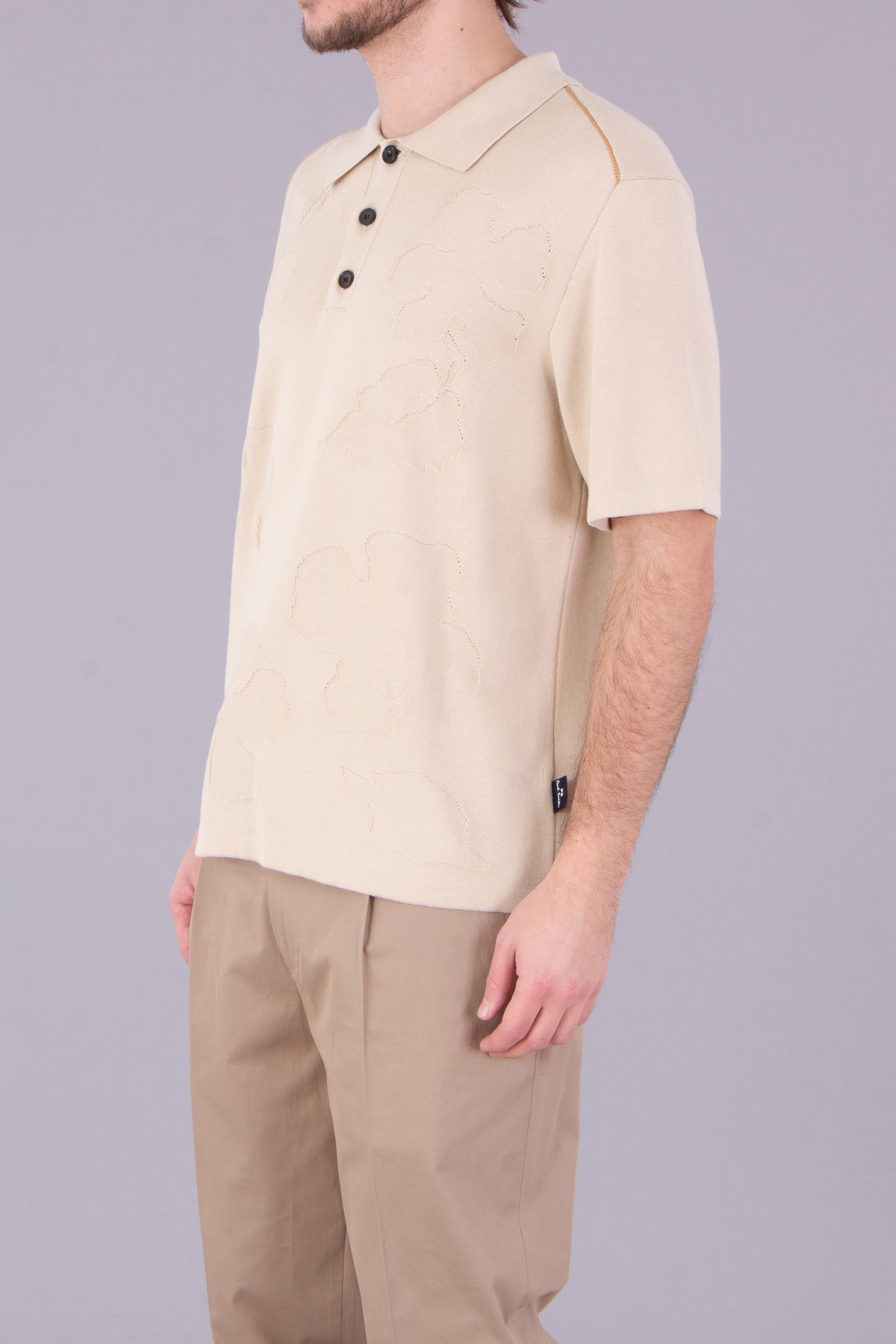 PAUL SMITH Floral Jacquard Organically Grown Cotton Knit Polo PAUL SMITH Floral Jacquard Organically Grown Cotton Knit Polo